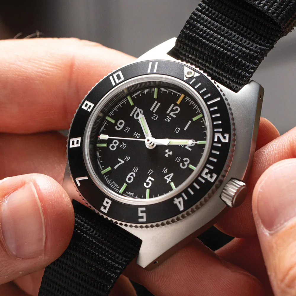 SSNAV No Date 41mm - Black on Ballistic Nylon Strap - Image 2
