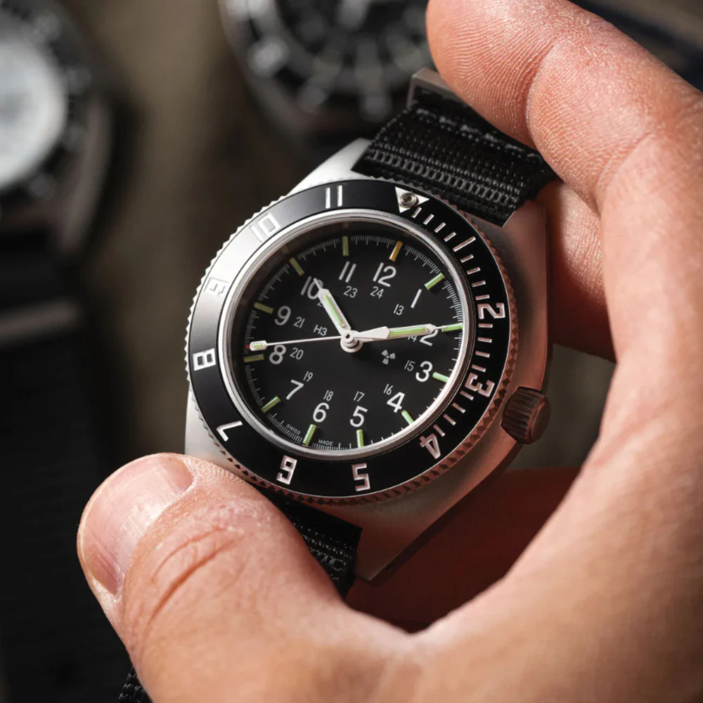 SSNAV No Date 41mm - Black on Nylon Defense Standard Strap - Image 3