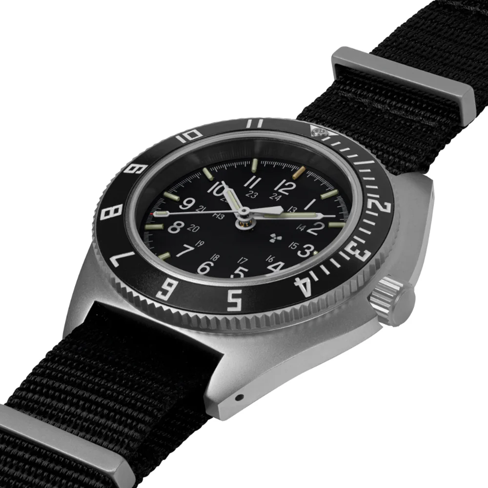 SSNAV No Date 41mm - Black on Nylon Defense Standard Strap - Image 4