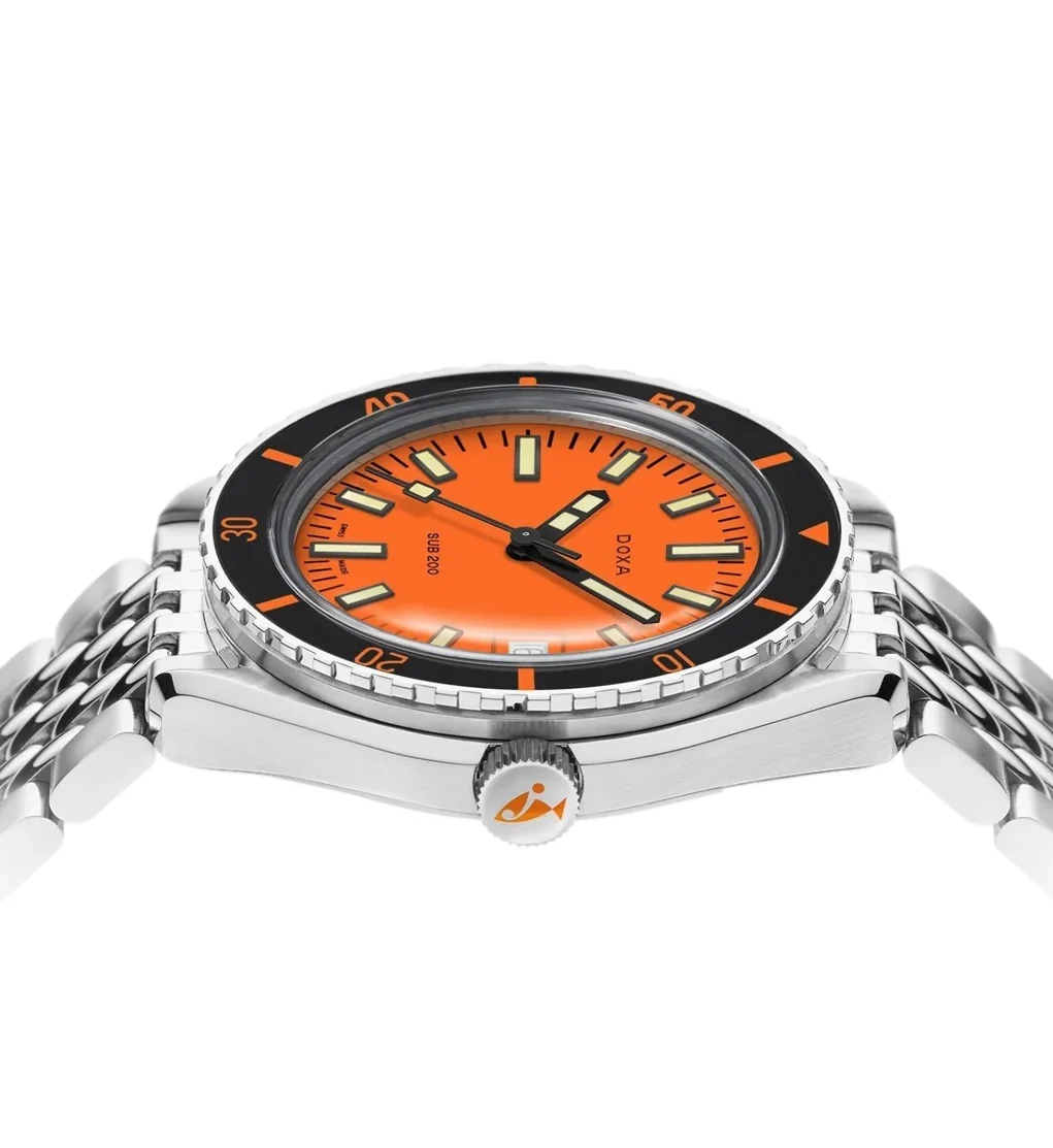 SUB 200 Professional Sapphire Inlay Bezel 42mm - Orange on Bracelet - Image 3