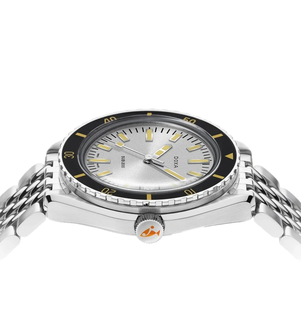 SUB 200 Searambler Sapphire Inlay Bezel 42mm - Silver on Bracelet - Image 3