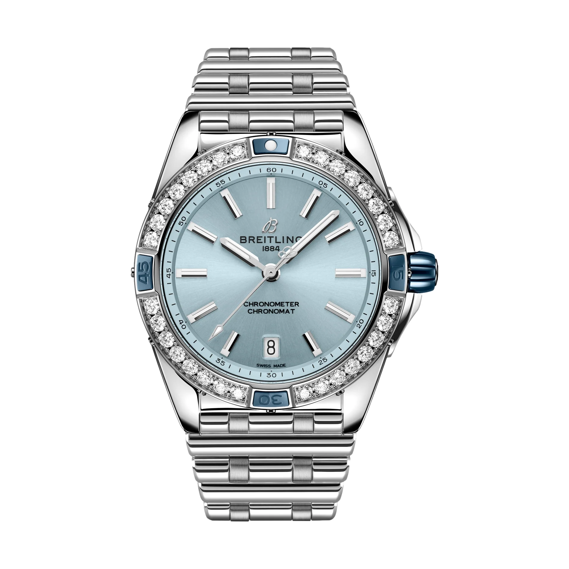 Super Chronomat Automatic 38mm - Blue with Diamonds on Bracelet