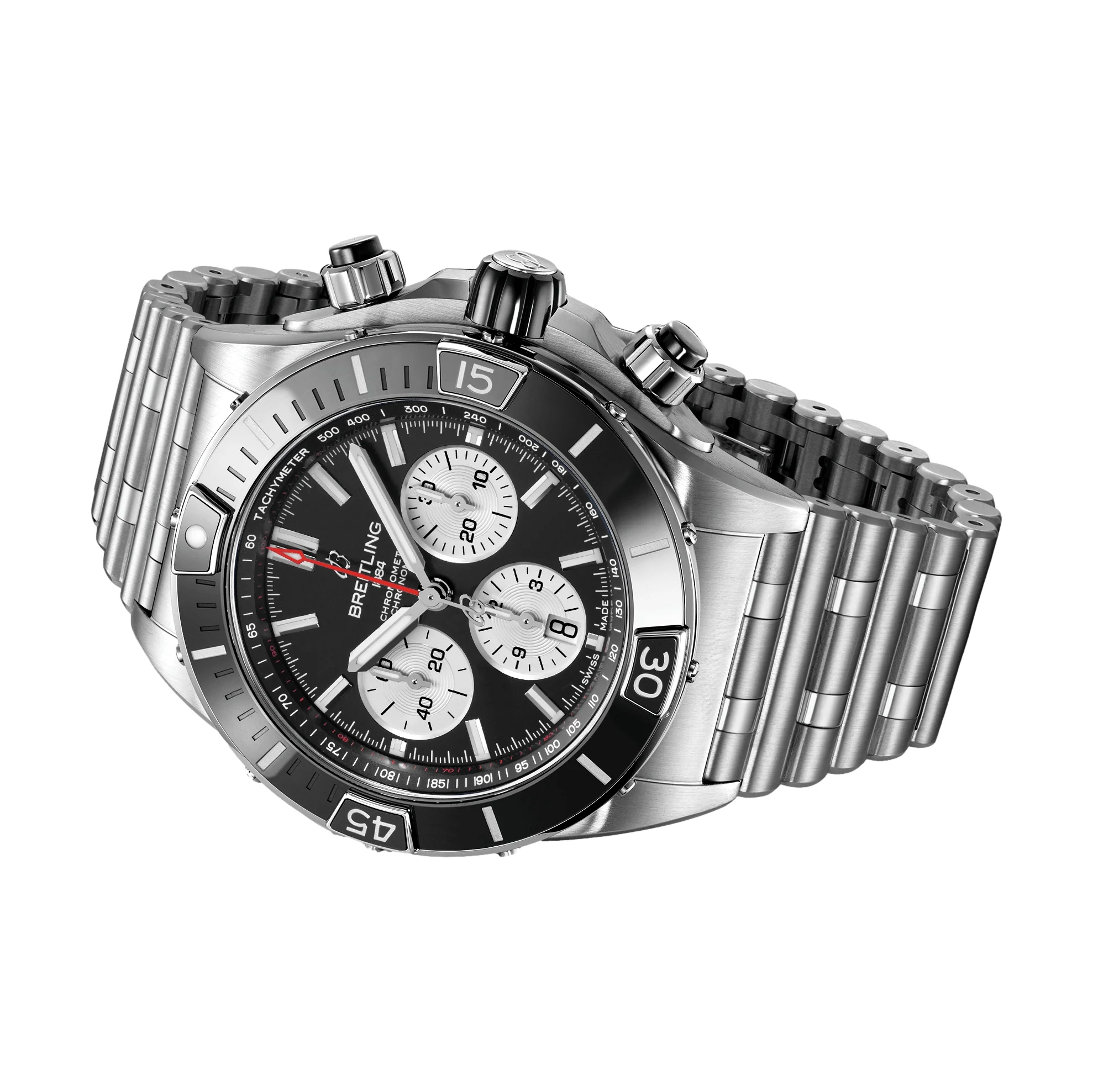 Super Chronomat B01 44mm - Black on Stainless Steel - Image 3