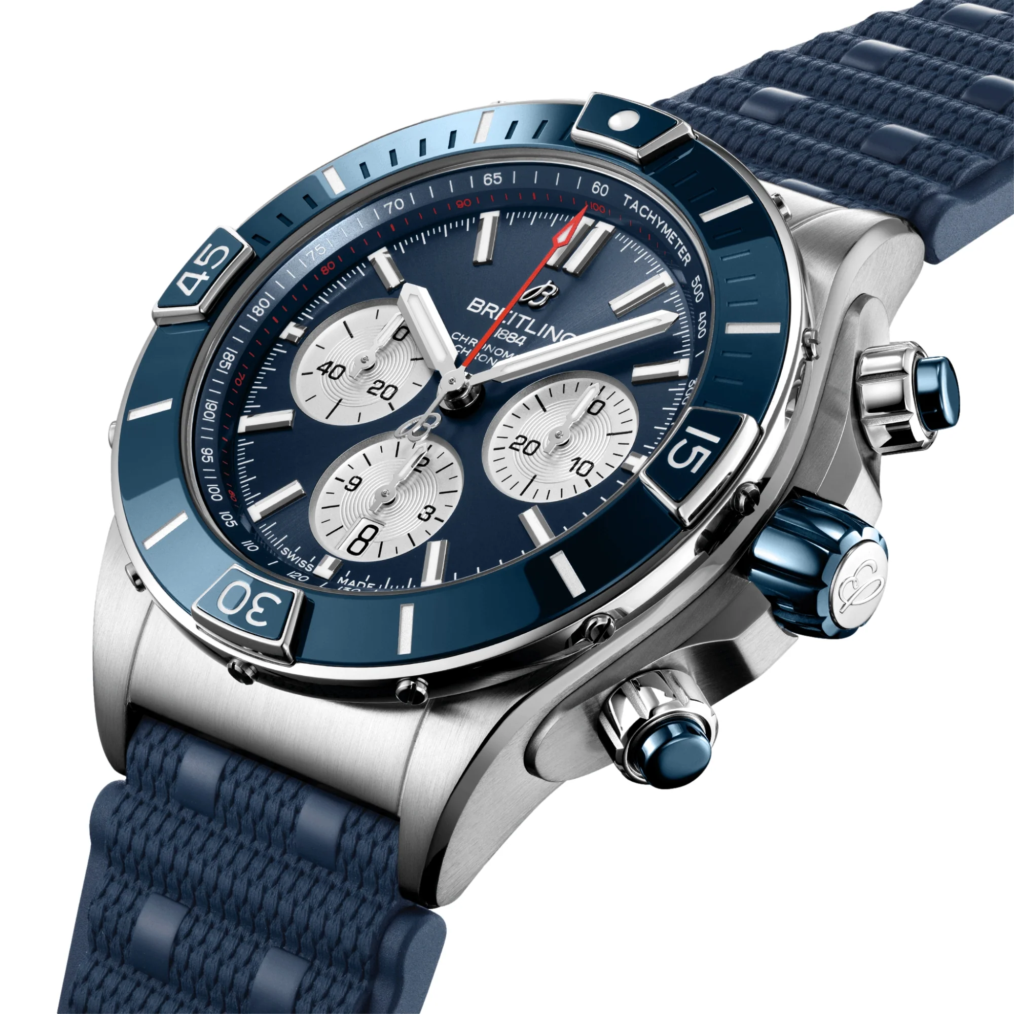 Super Chronomat B01 44mm - Blue on Rubber Strap - Image 2