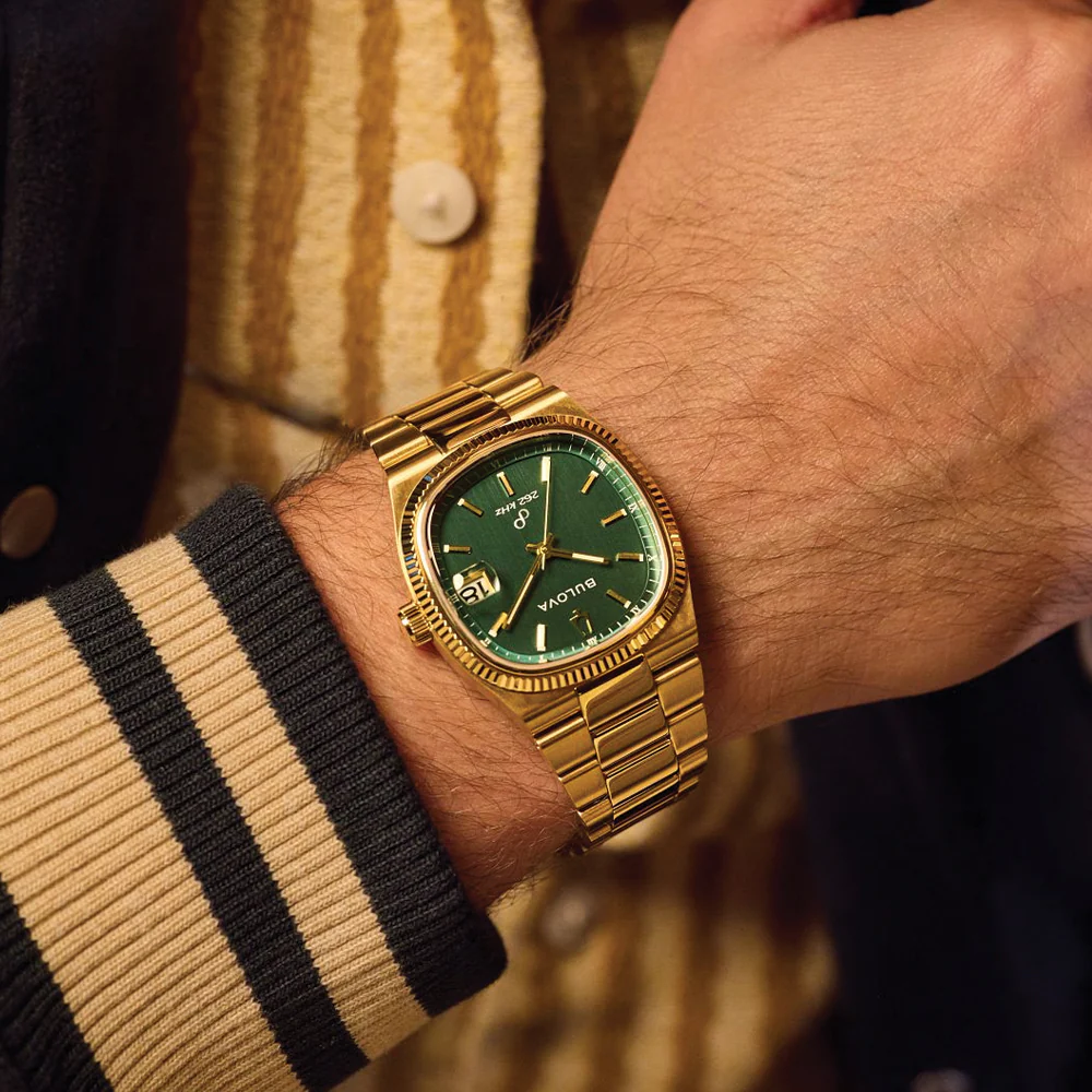 Super Seville High Precision Quartz Gold-Tone 37.5mm - Green on Bracelet - Image 3