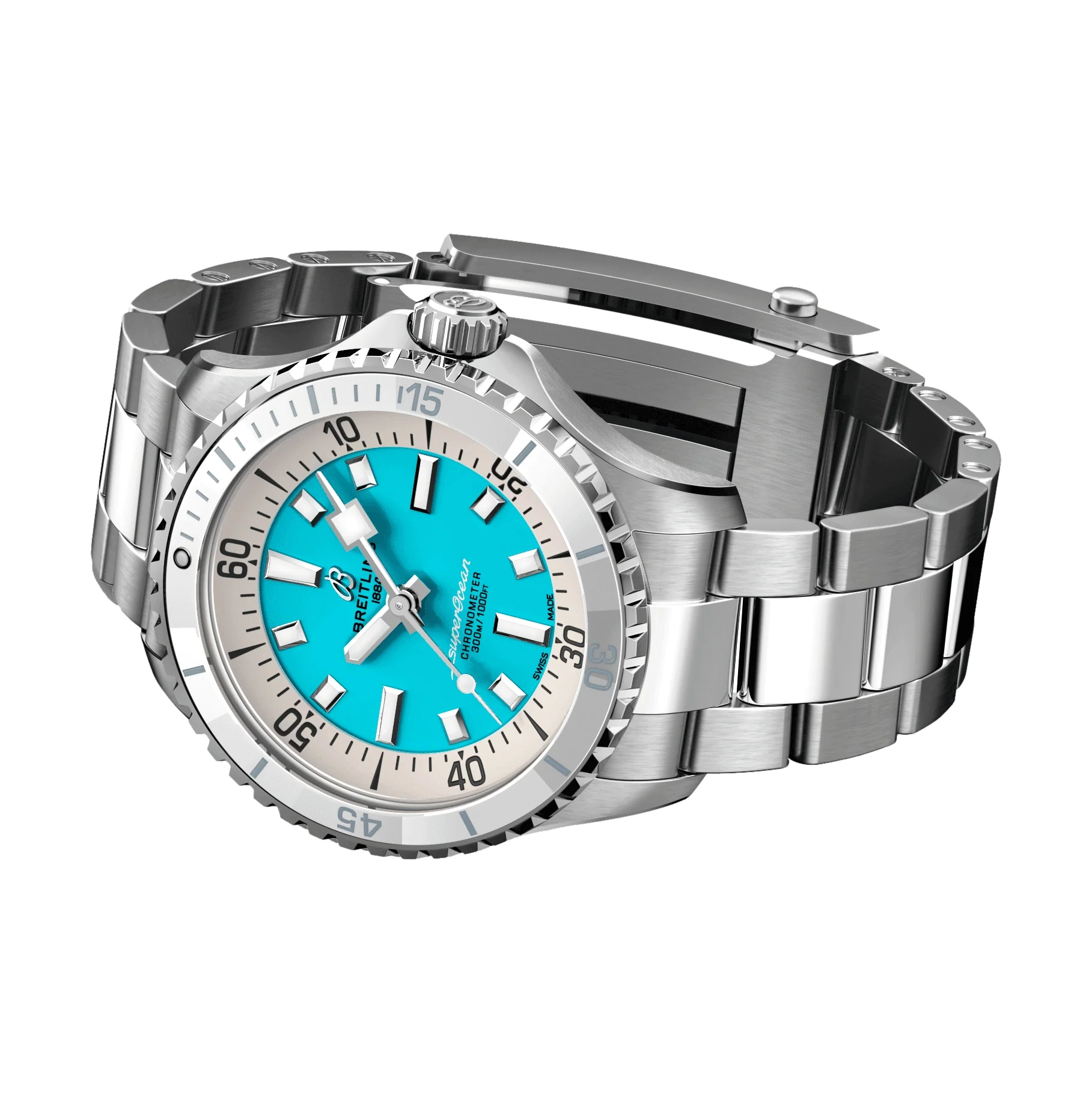 Superocean Automatic 36mm - Turquoise on Bracelet - Image 3