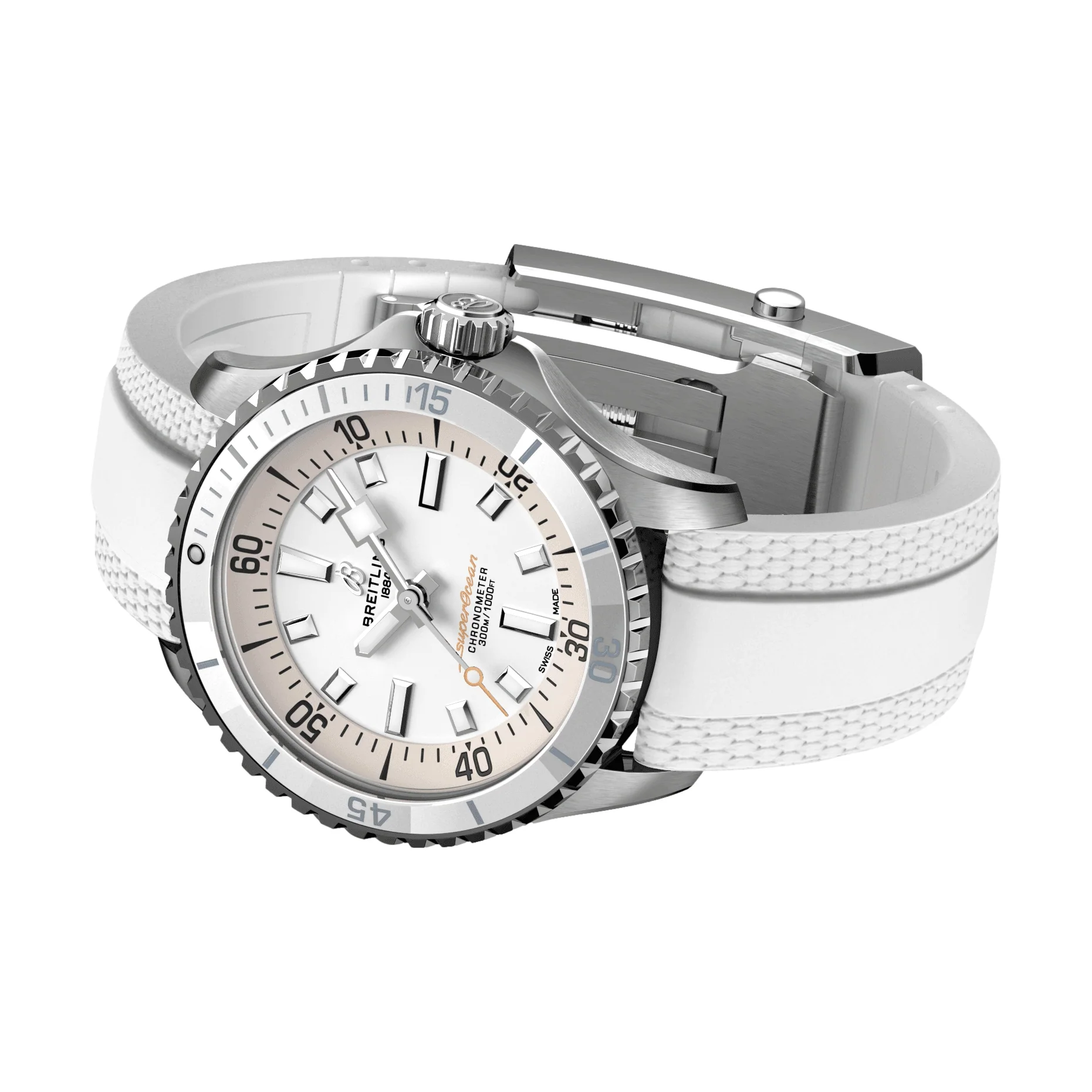 Superocean Automatic 36mm - White on Rubber Strap - Image 3