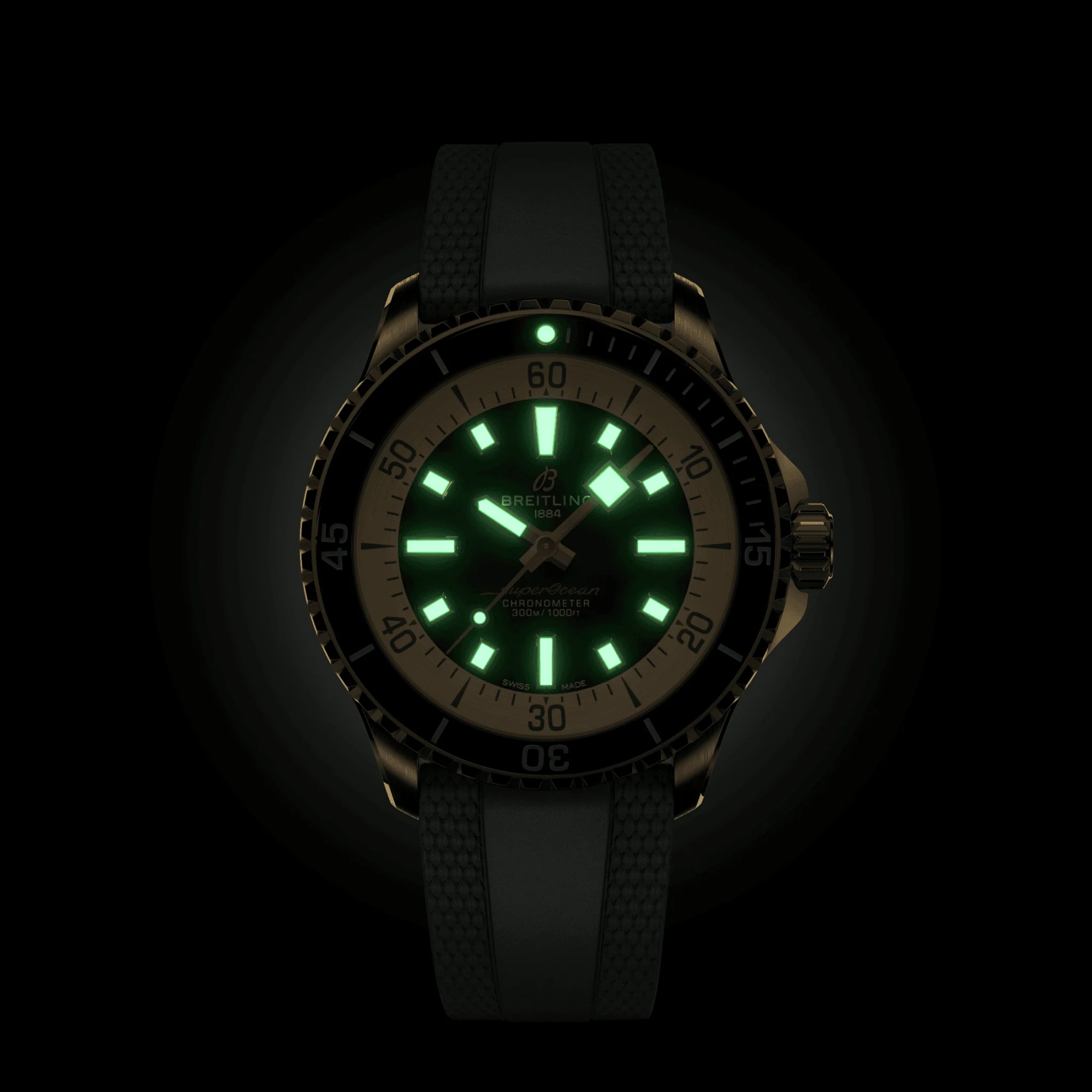 Superocean Automatic Bronze 42mm - Green on Rubber Strap - Image 5