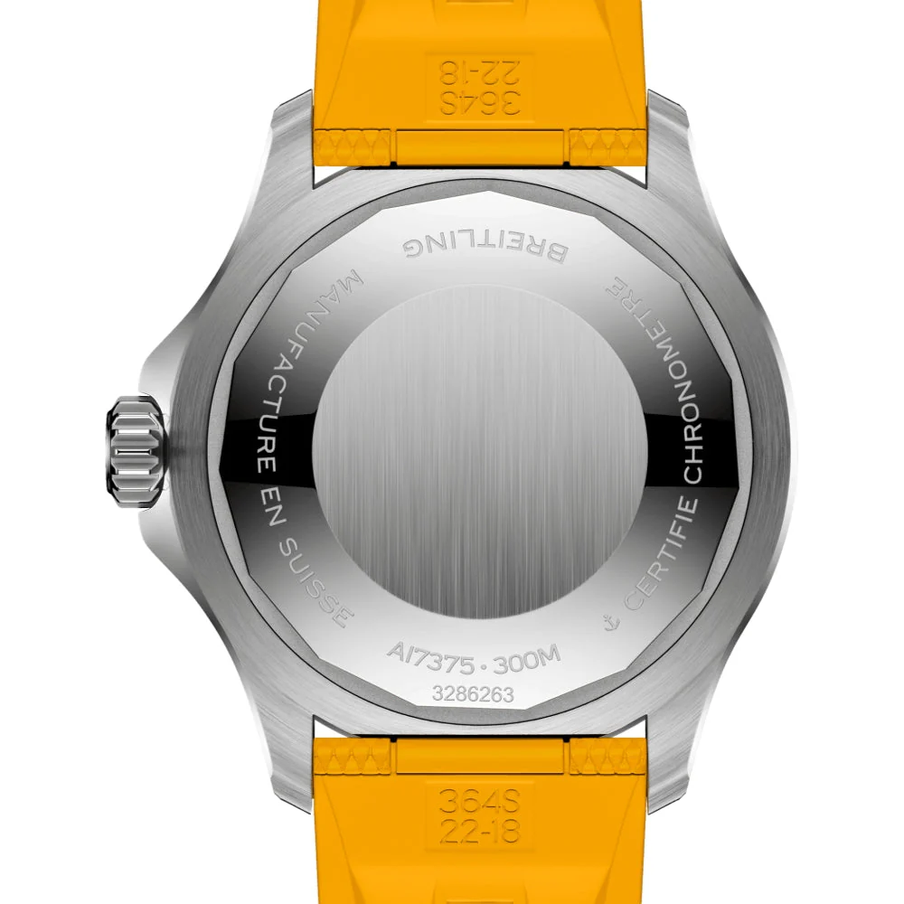 Superocean Automatic 42mm - Black w/ Rainbow Indices on Yellow Rubber Strap - Image 4
