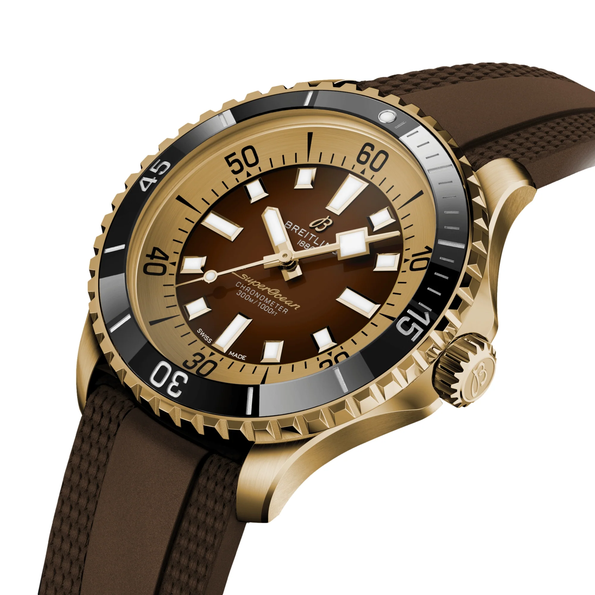 Superocean Automatic Bronze 44mm - Brown on Rubber Strap - Image 2