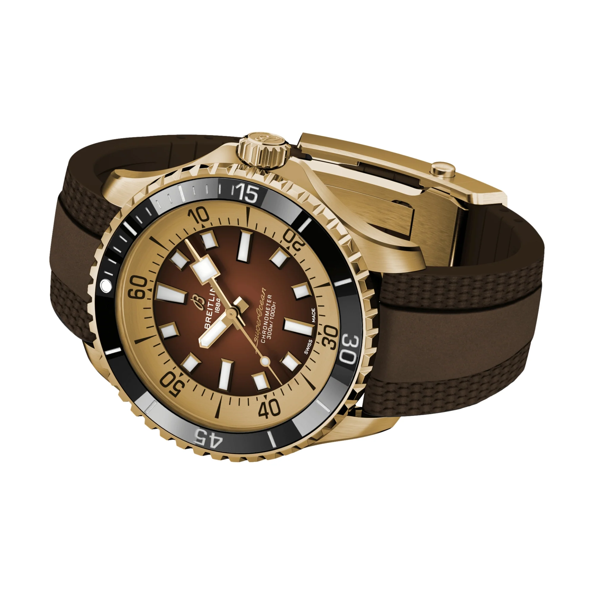 Superocean Automatic Bronze 44mm - Brown on Rubber Strap - Image 3