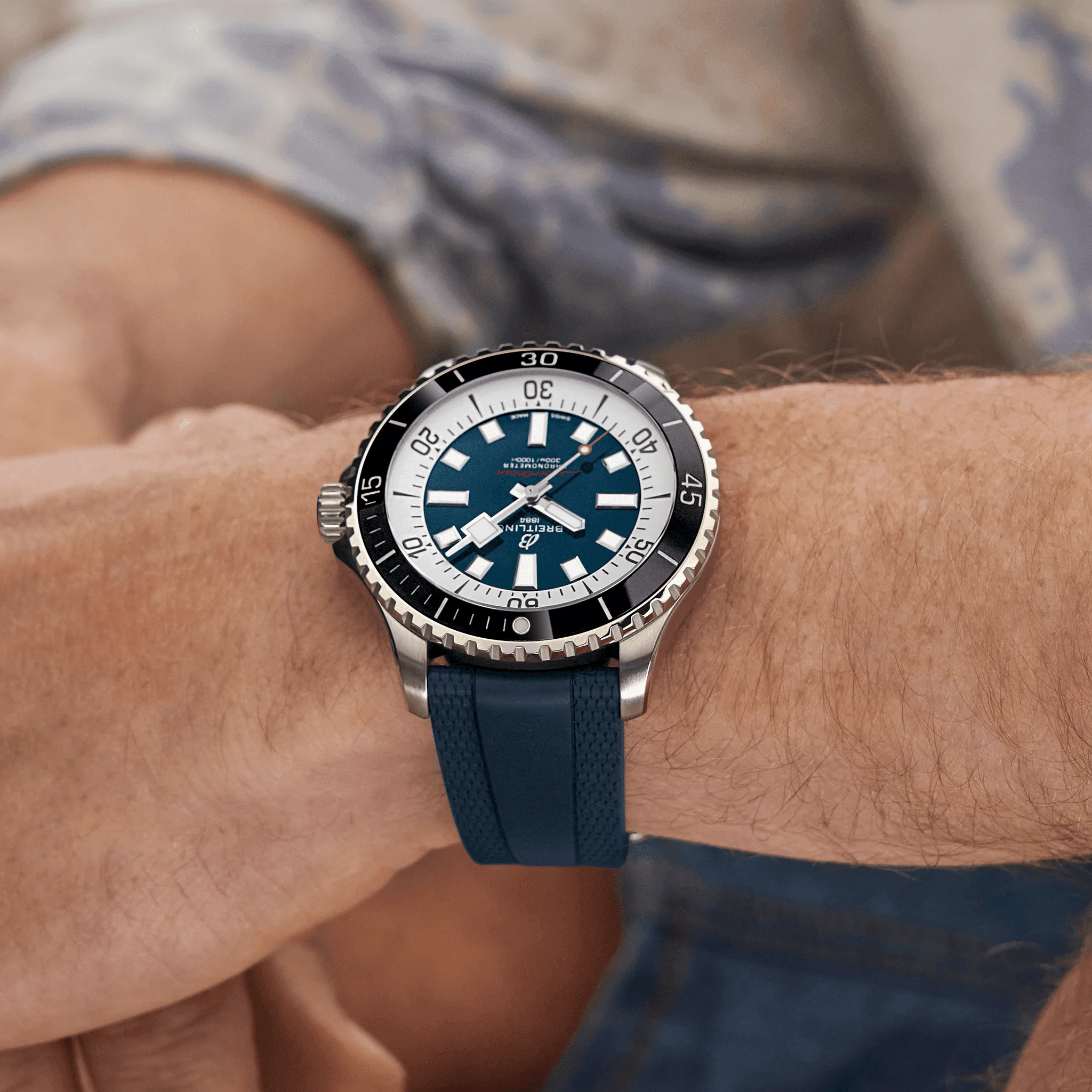Superocean Automatic 44mm - Blue on Rubber Strap - Image 5