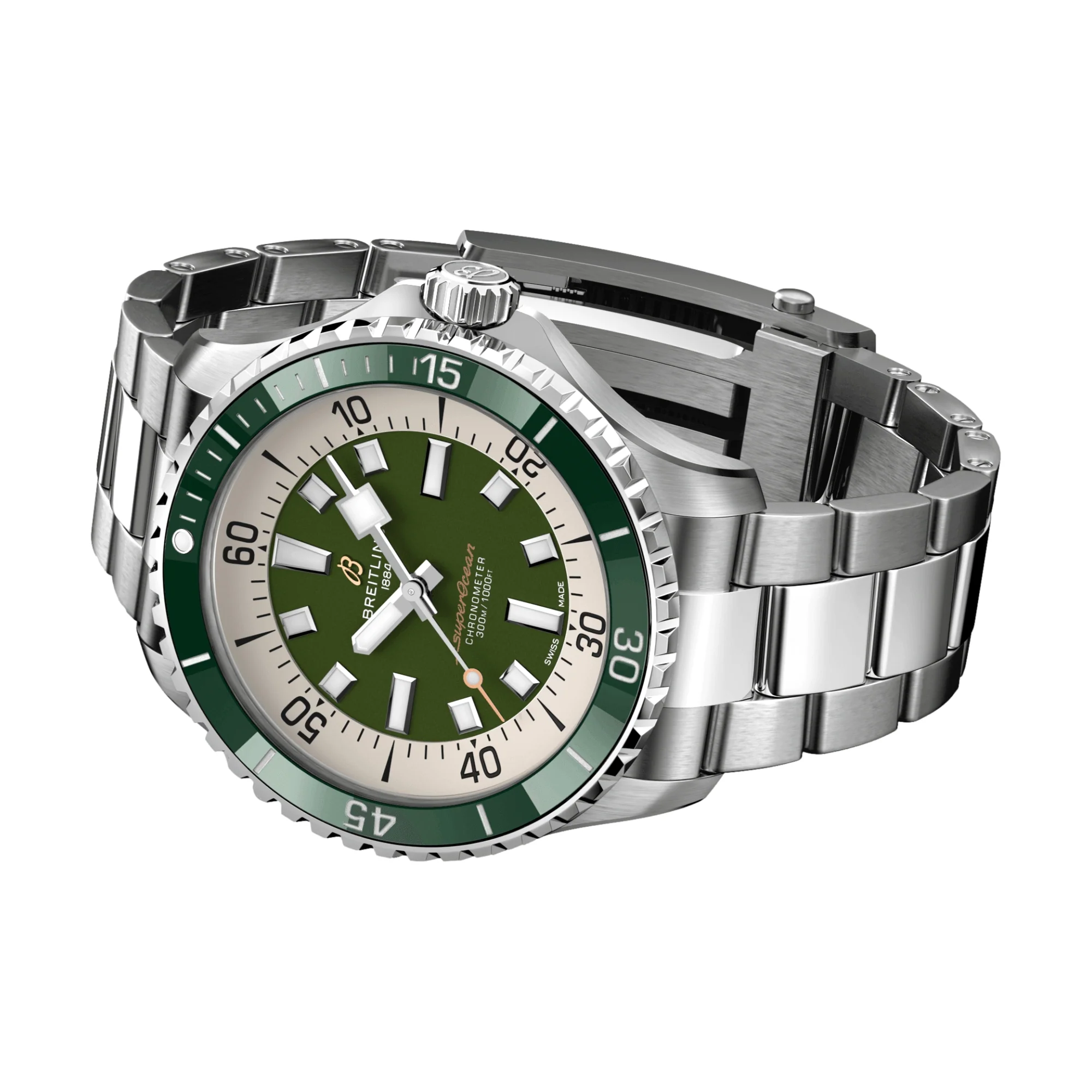 Superocean Automatic 44mm - Green on Bracelet - Image 3