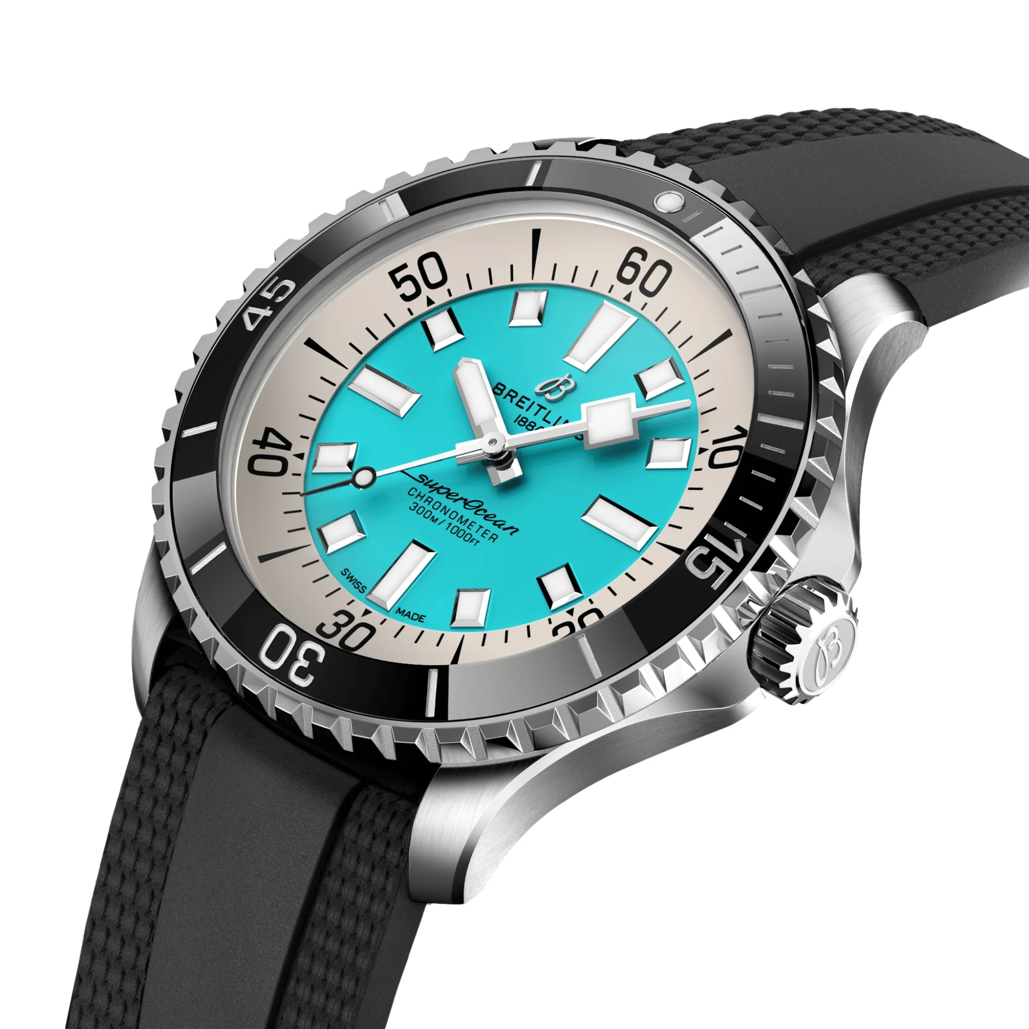 Superocean Automatic 44mm - Turquoise on Rubber Strp - Image 2