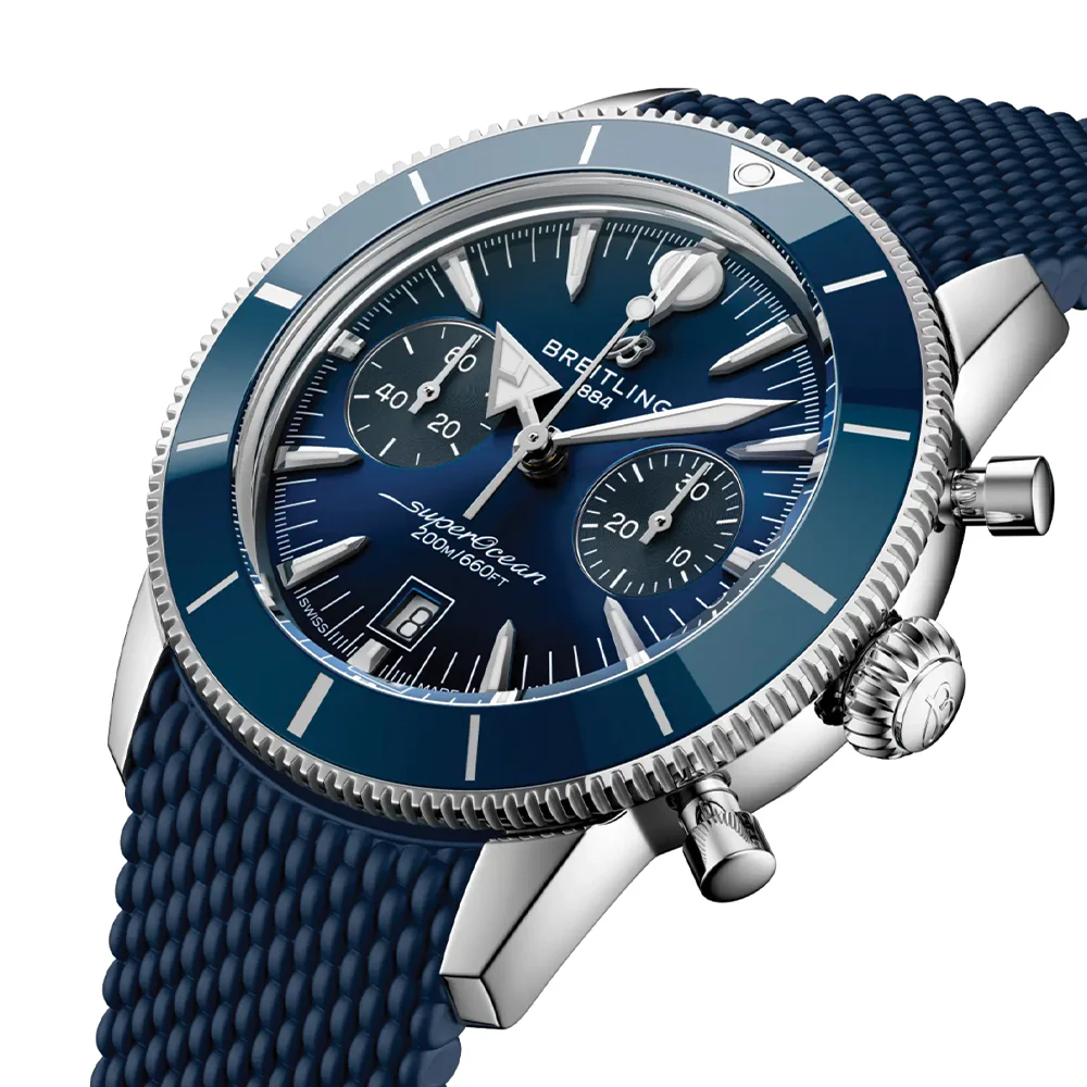 Superocean Heritage B01 Chronograph 42mm - Blue on Rubber Strap - Image 2
