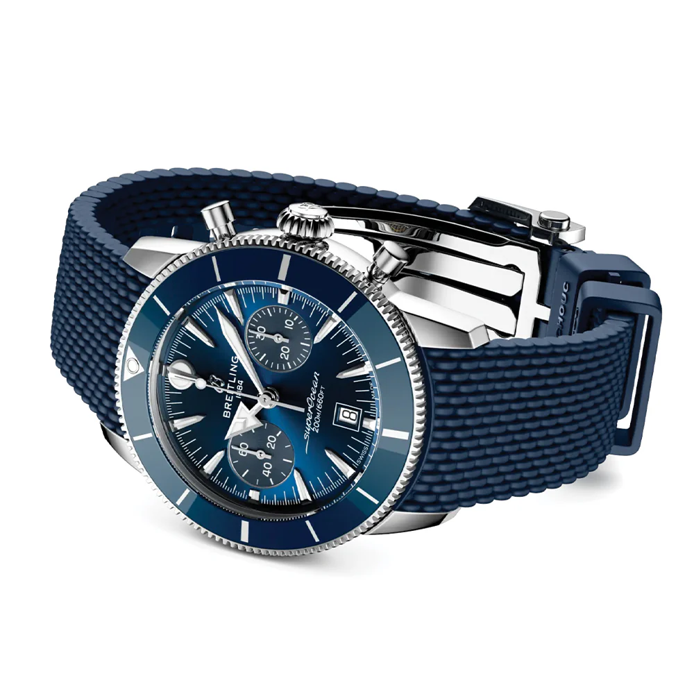 Superocean Heritage B01 Chronograph 42mm - Blue on Rubber Strap - Image 4