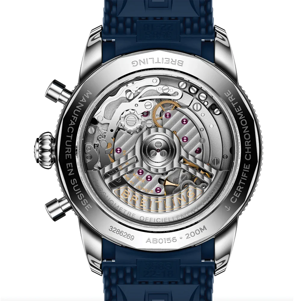 Superocean Heritage B01 Chronograph 42mm - Blue on Rubber Strap - Image 5