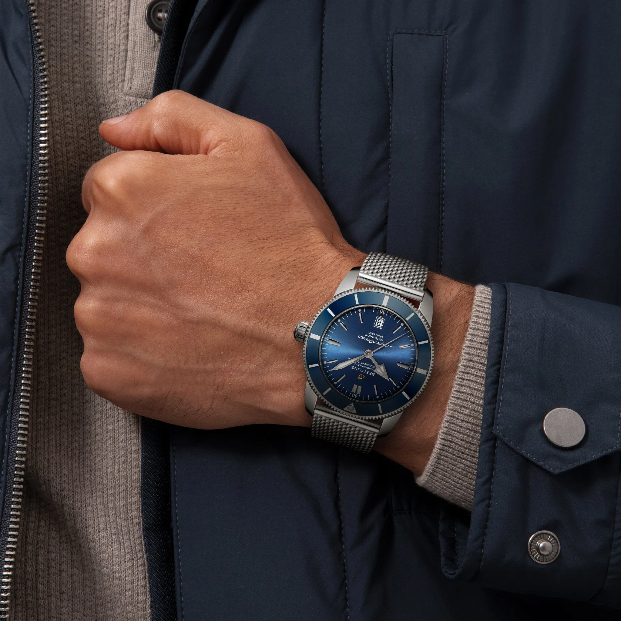 Superocean Heritage B20 Automatic 46mm - Blue on Bracelet - Image 5