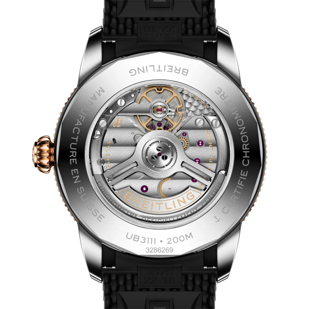 Superocean Heritage B31 Automatic Steel & 18K Red Gold 42mm - Black on Rubber Strap - Image 2