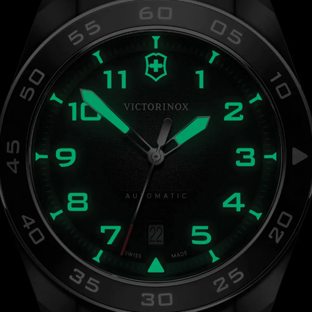 Swiss Army Automatic 42mm - Black on Black Leather Strap - Image 3