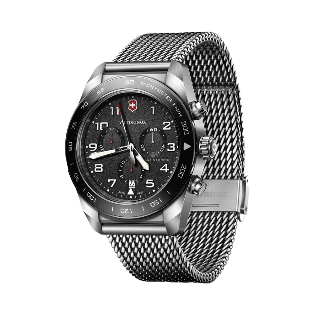 Swiss Army Chrono Quartz 42mm - Black on Bracelet - Image 2