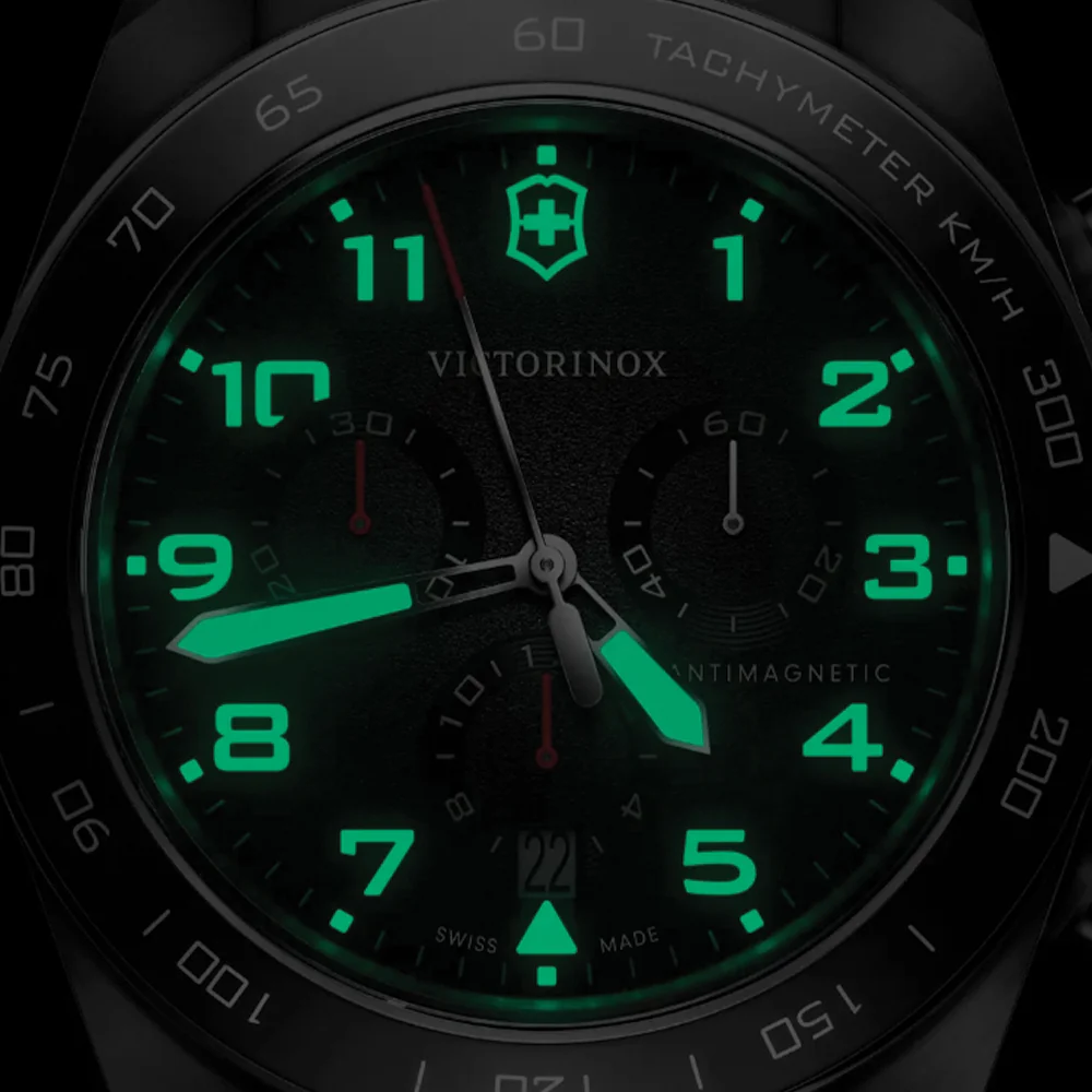 Swiss Army Chrono Quartz 42mm - Black on Brown Leather Strap - Image 3