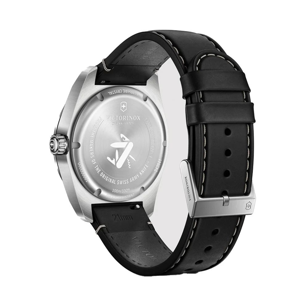 Swiss Army Quartz 42mm - Black on Black Leather Strap - Image 4