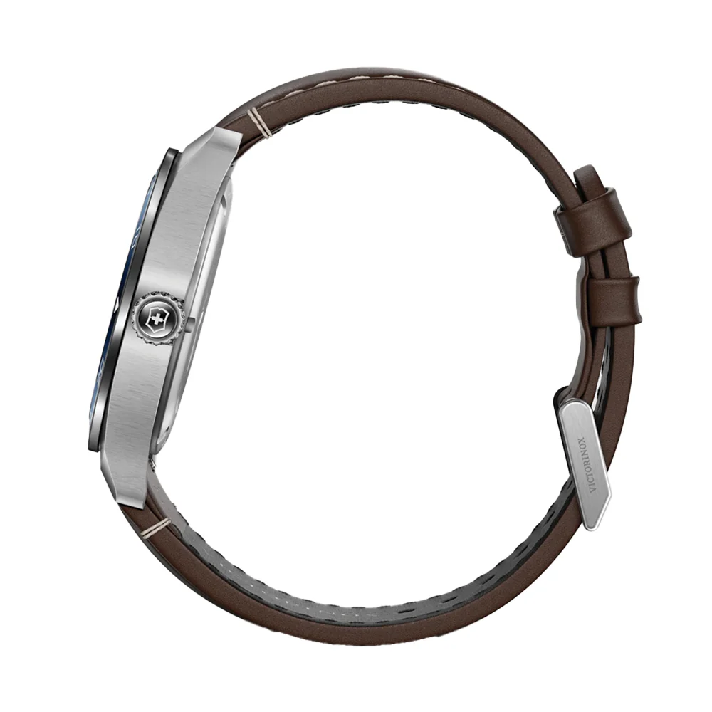 Swiss Army Quartz 42mm - Blue on Brown Leather Strap - Image 7