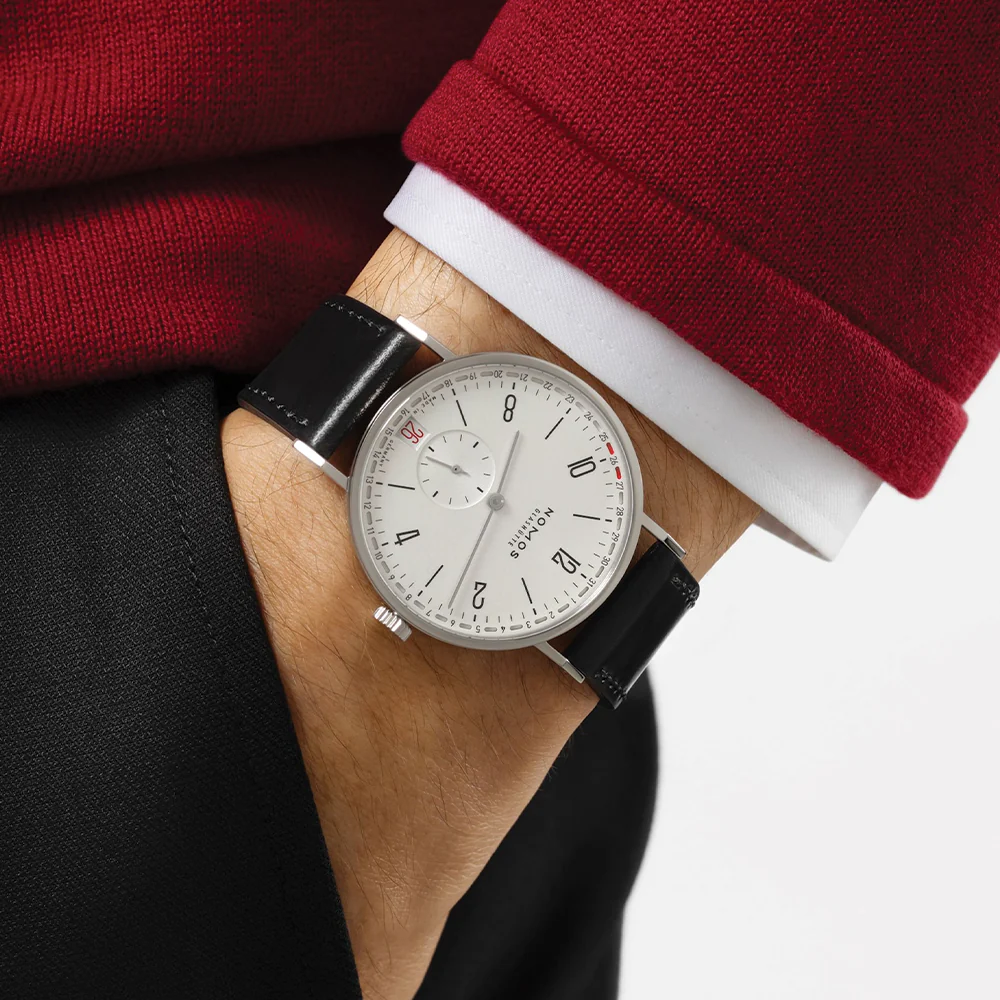 Tangente 2Date 37.5mm - Silver on Leather Strap - Image 3