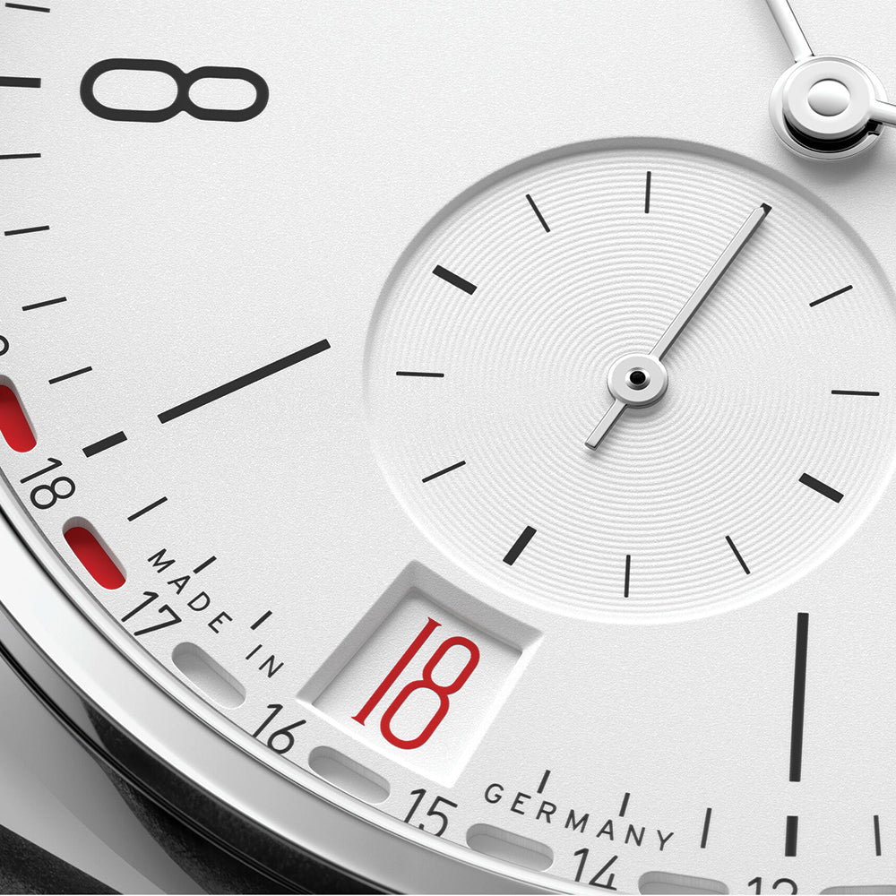 Tangente 2Date 37.5mm - Silver on Leather Strap - Image 5