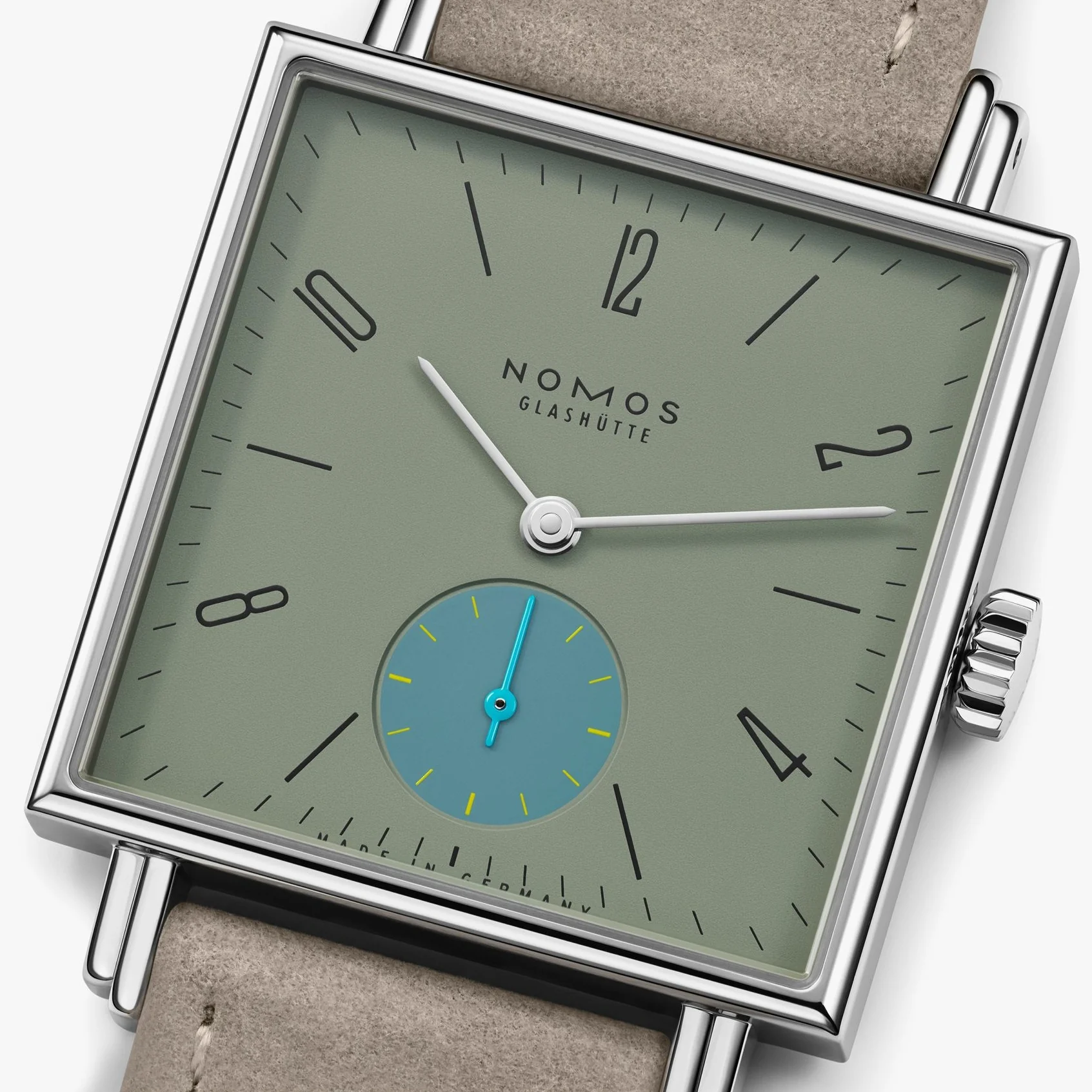 Tetra Salvia Sapphire Back 29.5mm - Sage Green on Strap - Image 4