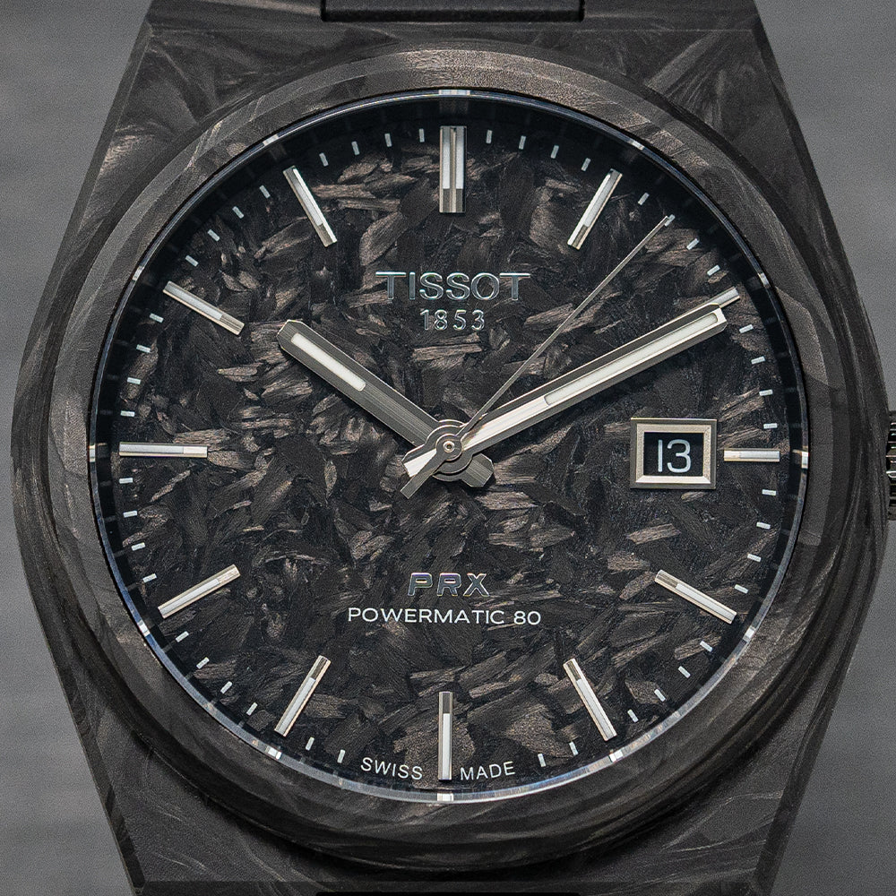 PRX Carbon Powermatic 80 40mm - Black on Rubber Strap - Image 4