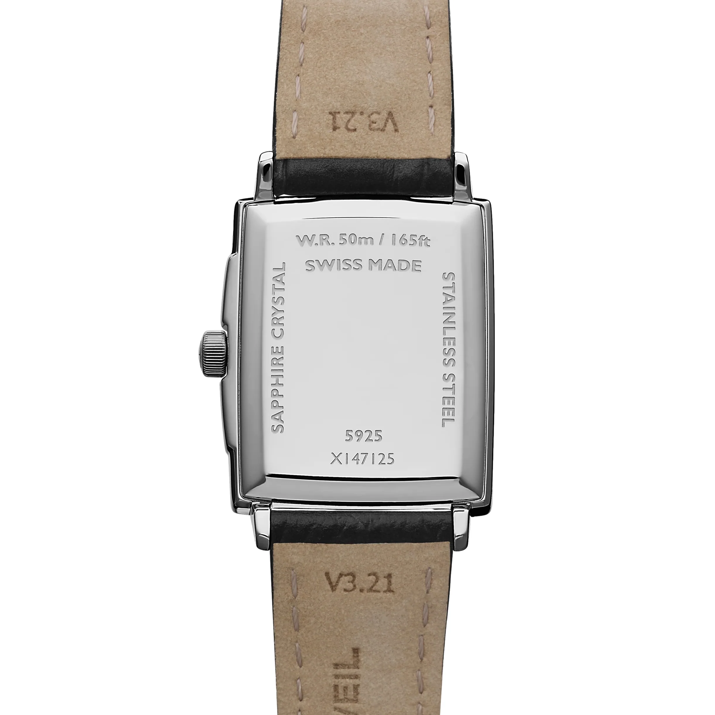 Toccata Square 28mm - White on Leather Strap - Image 2
