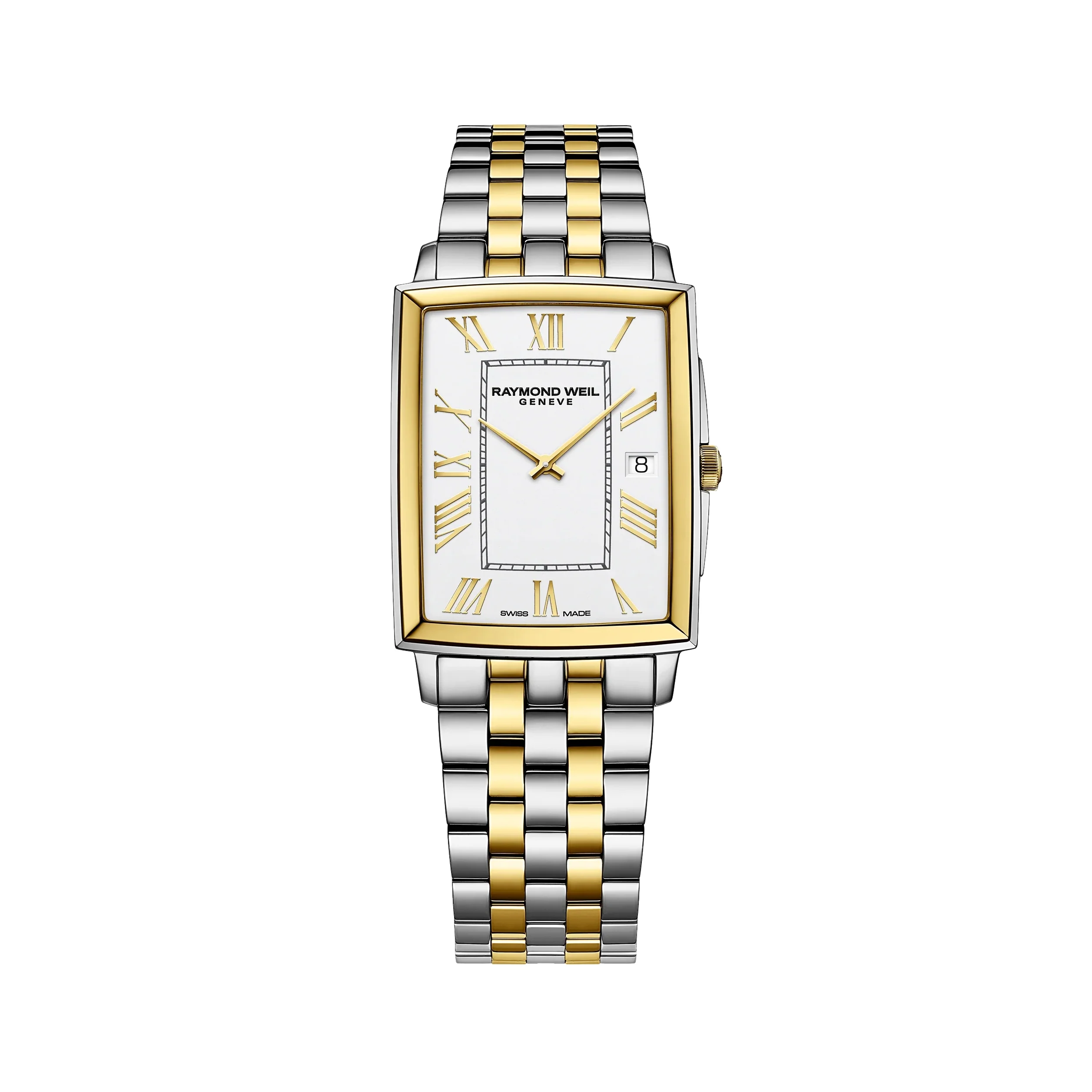 Toccata Square Yellow Gold Two-Tone 37mm - White on Bracelet