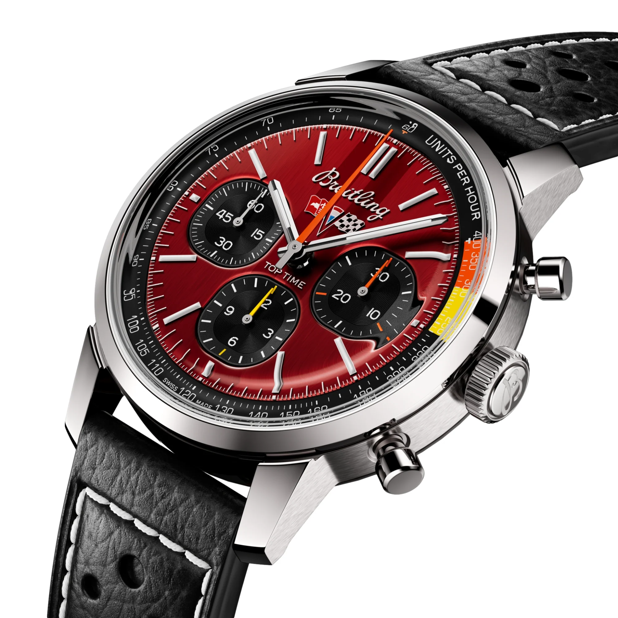 Top Time B01 Chevrolet Corvette 41mm - Red on Leather Strap - Image 2