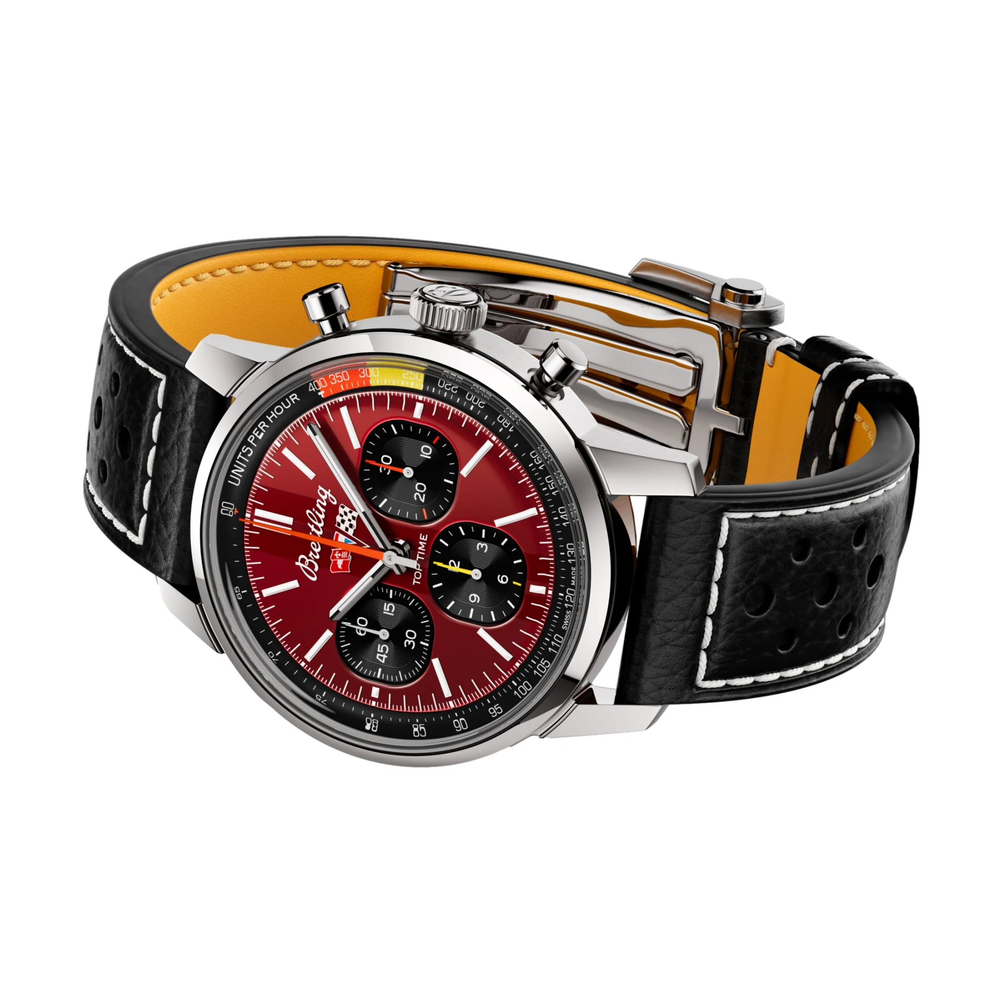 Top Time B01 Chevrolet Corvette 41mm - Red on Leather Strap - Image 3