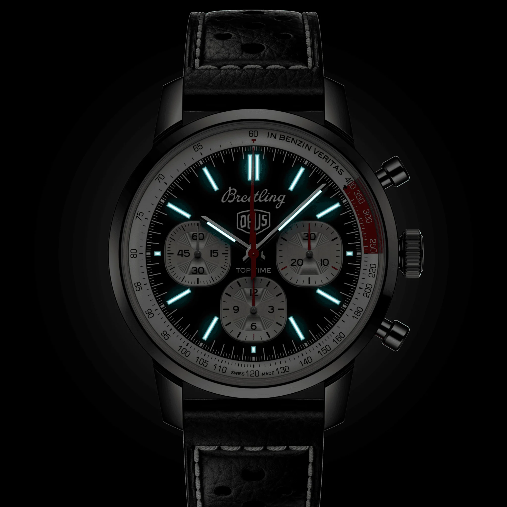 Top Time B01 Deus 41mm - Black on Leather Strap - Image 5
