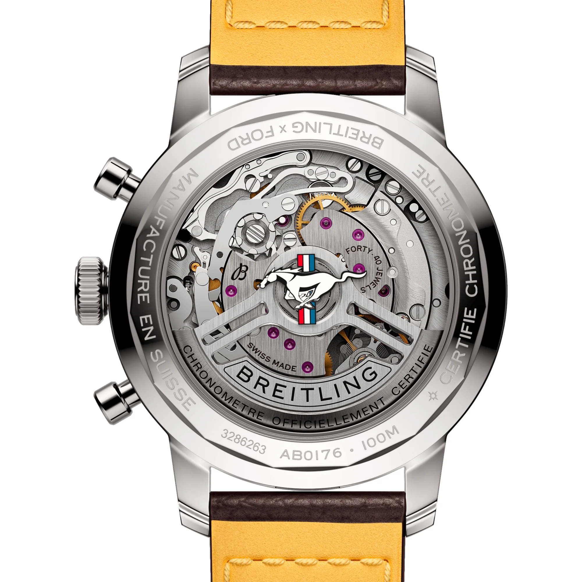 Top Time B01 Ford Mustang 41mm - Green on Leather Strap - Image 6