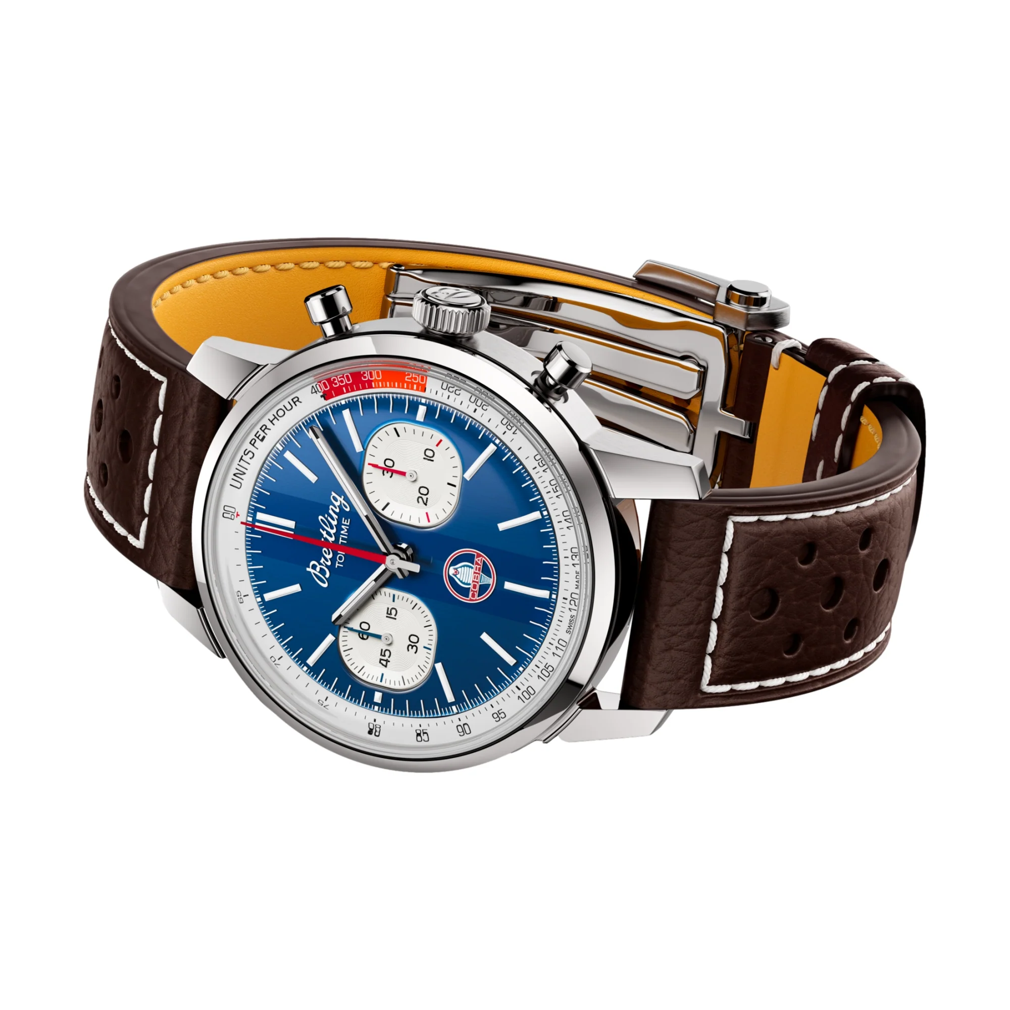 Top Time B01 Shelby Cobra 41mm - Blue on Leather Strap - Image 3