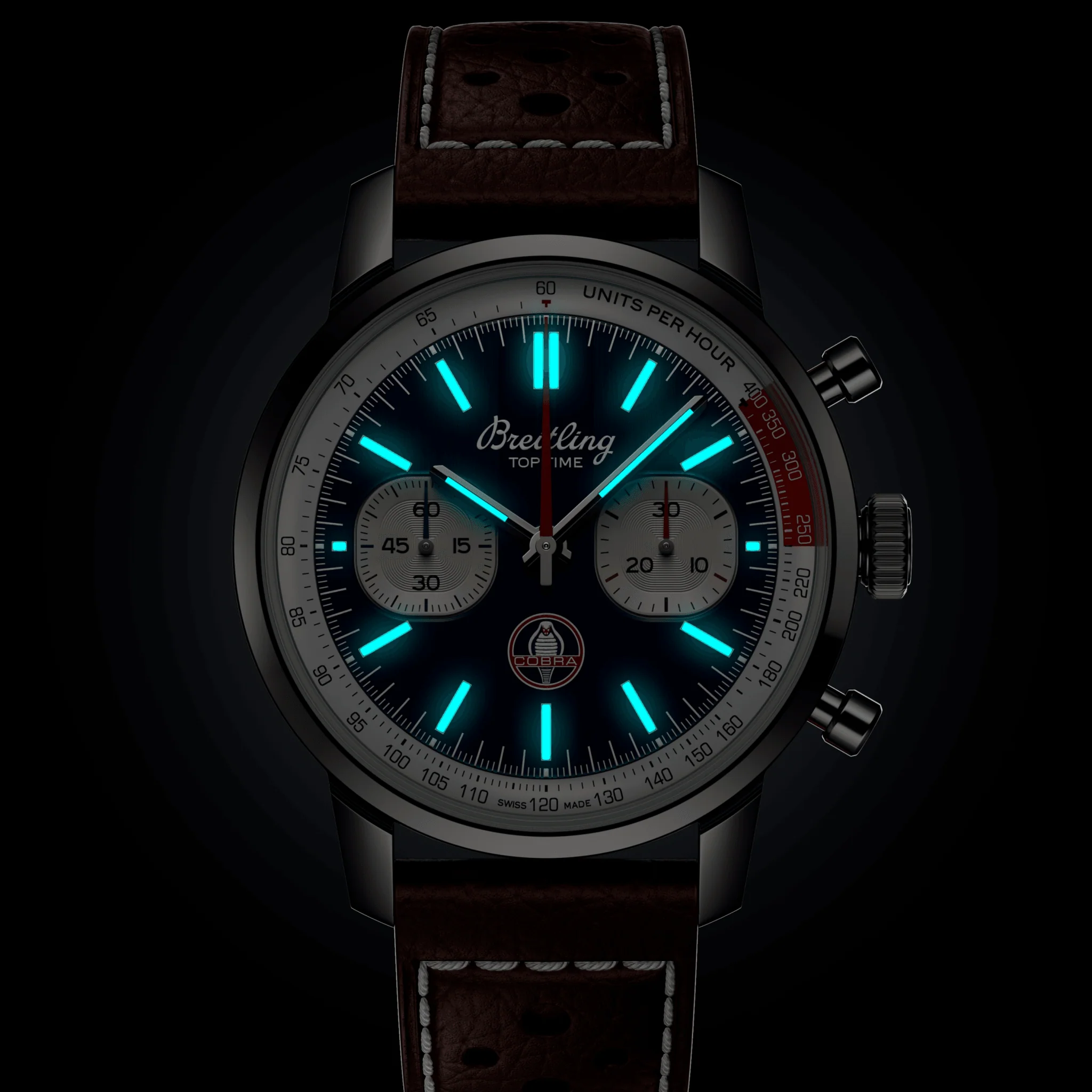 Top Time B01 Shelby Cobra 41mm - Blue on Leather Strap - Image 5