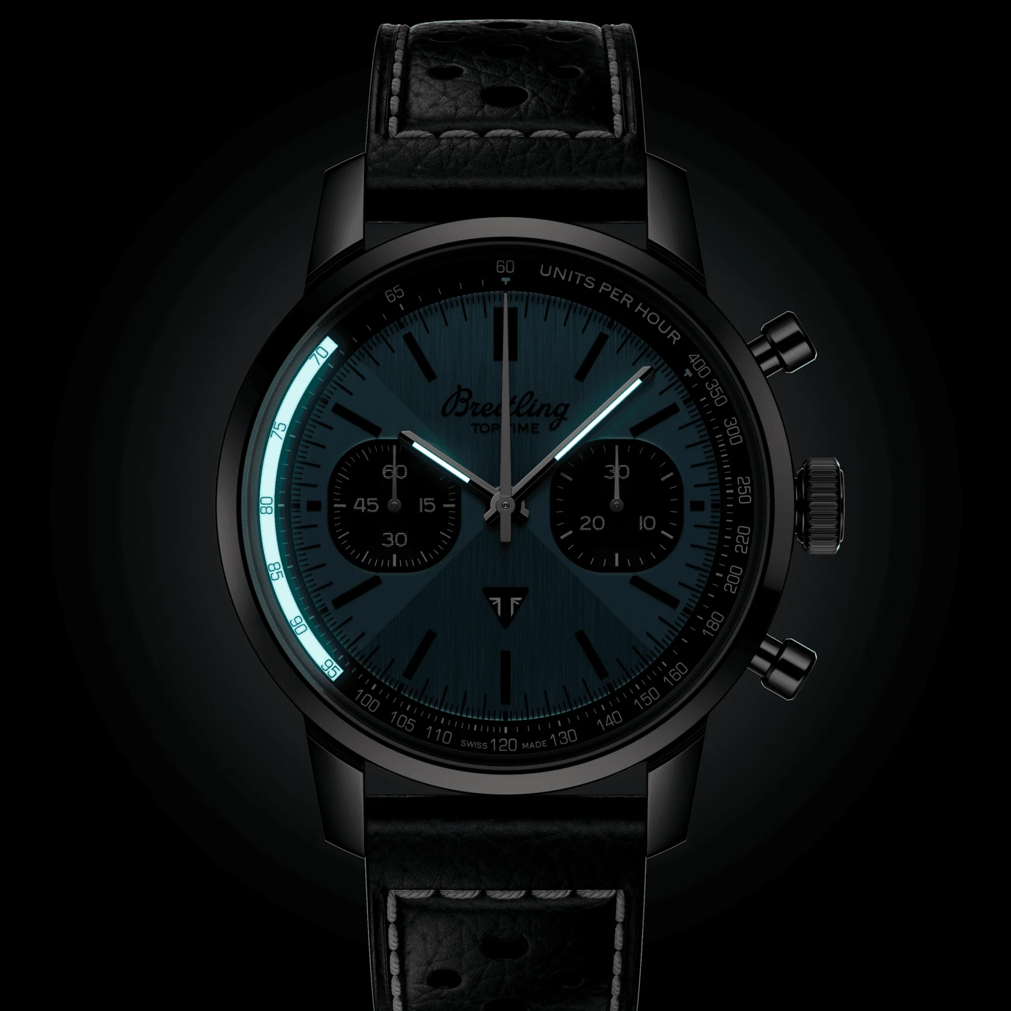 Top Time B01 Triumph 41mm - Ice Blue on Leather Strap - Image 5