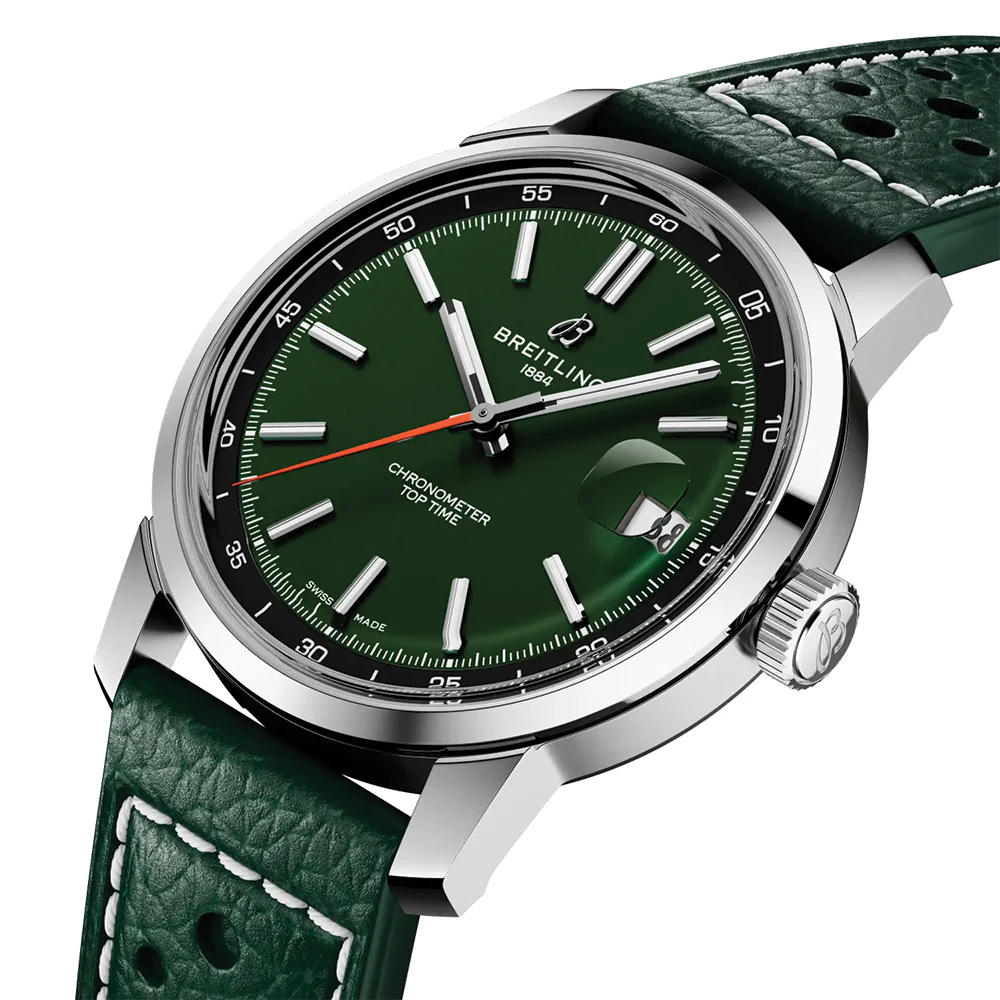 Top Time B31 38mm - Green on Leather Strap - Image 2