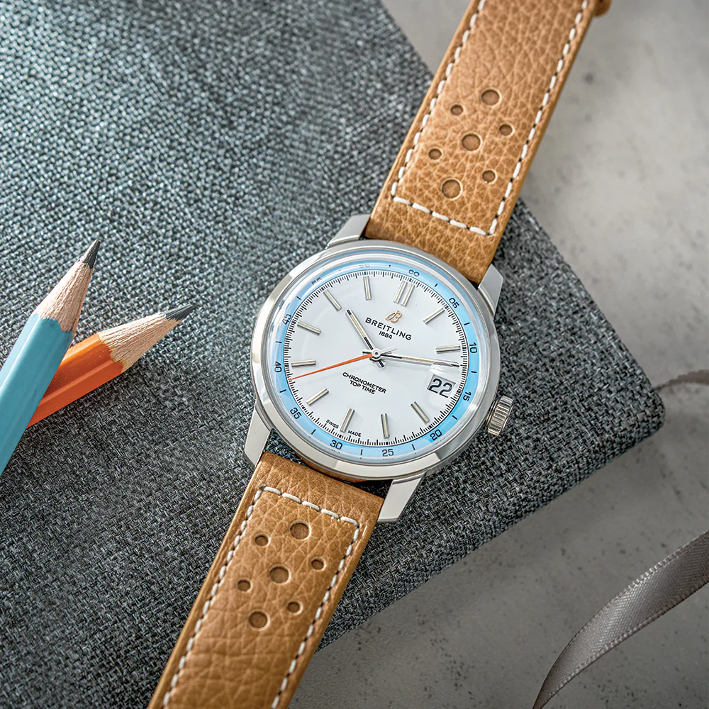 Top Time B31 38mm - White on Leather Strap - Image 2