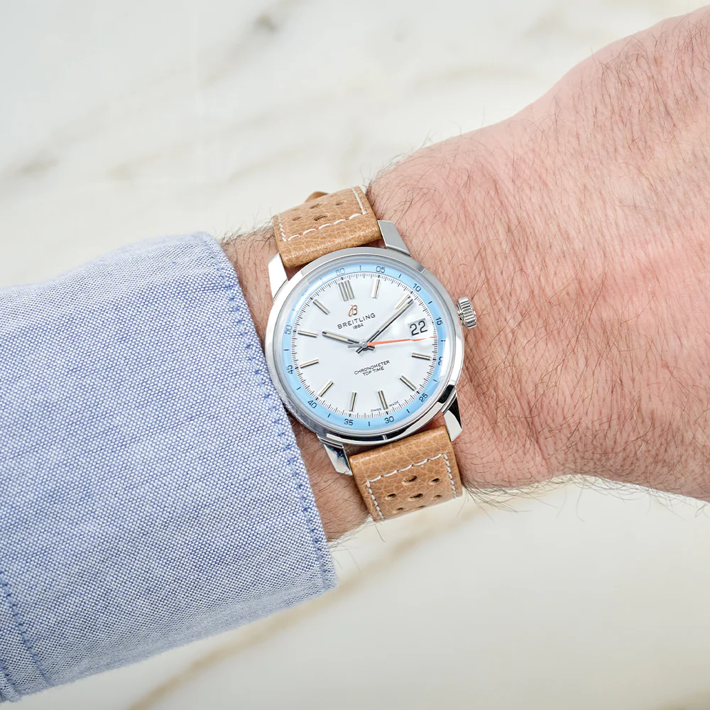 Top Time B31 38mm - White on Leather Strap - Image 3
