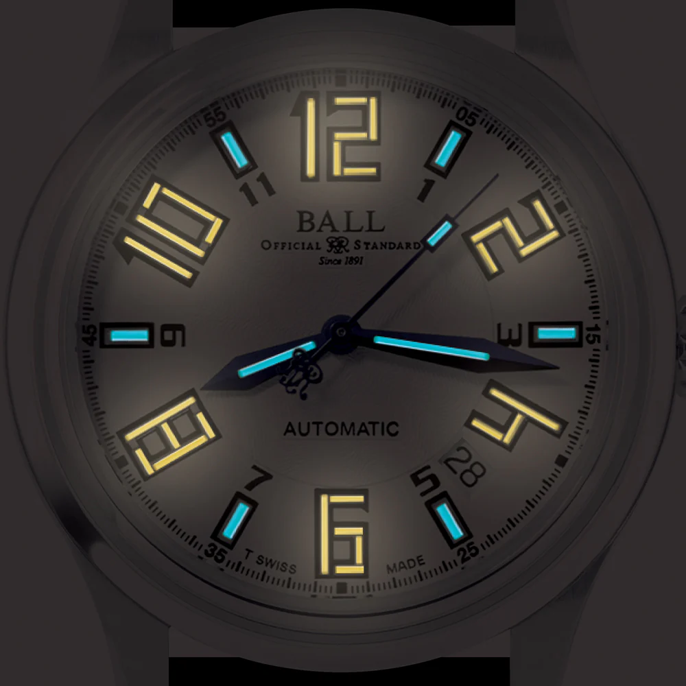 Trainmaster Arabic 38mm - White on Leather Strap - Image 2
