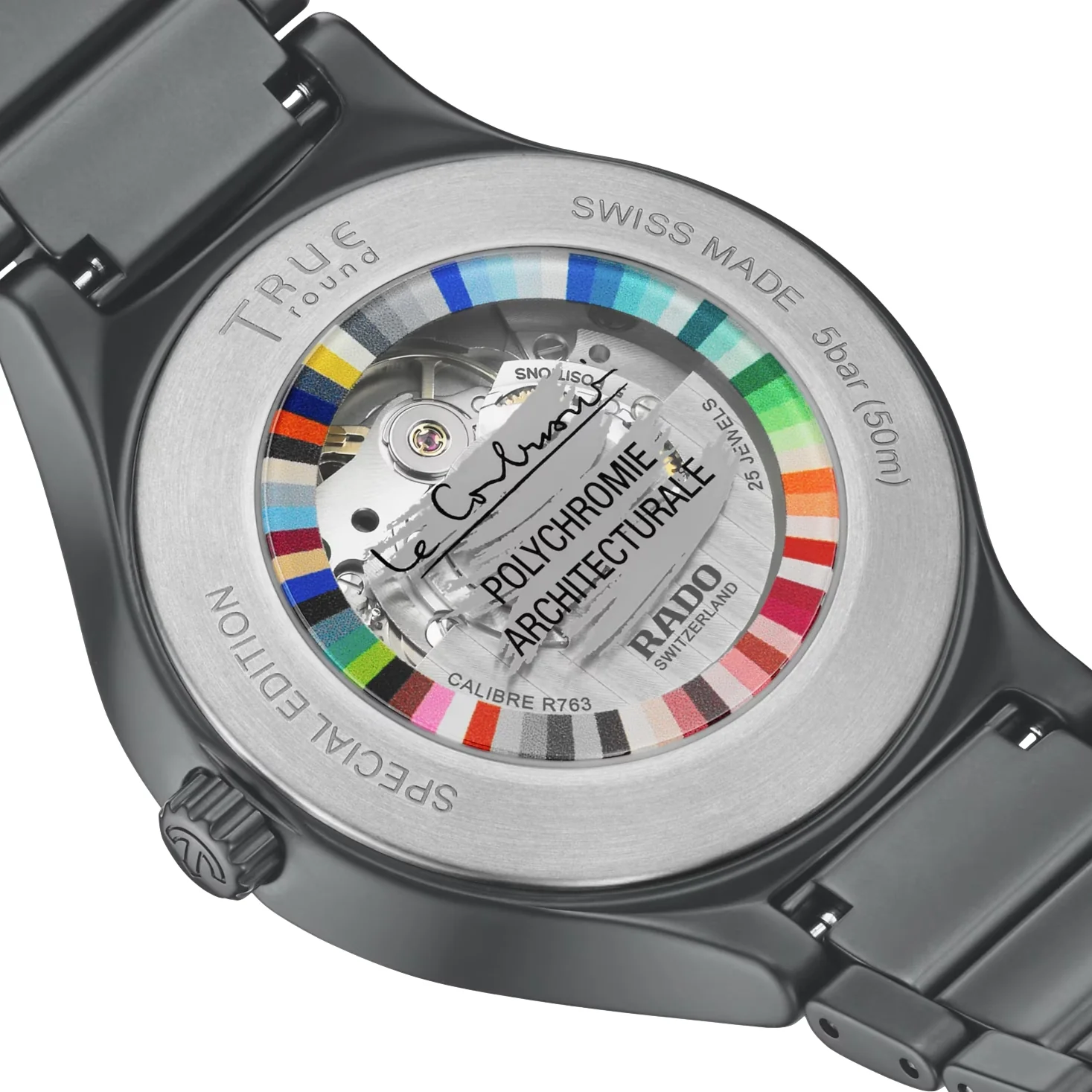 True Round x Les Couleurs® Le Corbusier® Automatic 40mm - Grey on Bracelet - Image 4