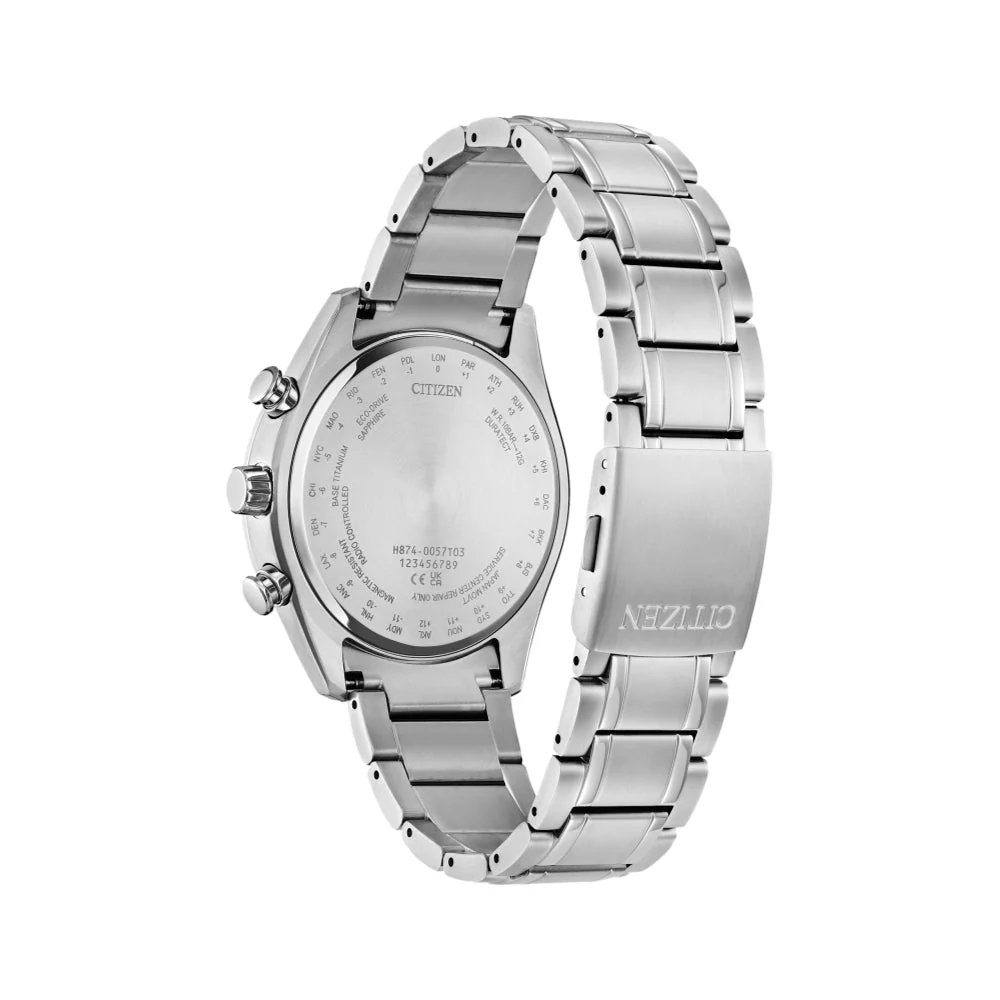 Tsuki-yomi A-T Sport Luxury H874 Eco-Drive 43mm - Blue on Bracelet - Image 4