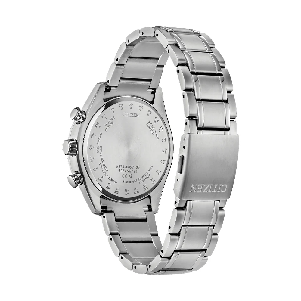 Tsuki-yomi Atomic Timekeeping Eco-Drive 43mm - Purple on Bracelet - Image 2