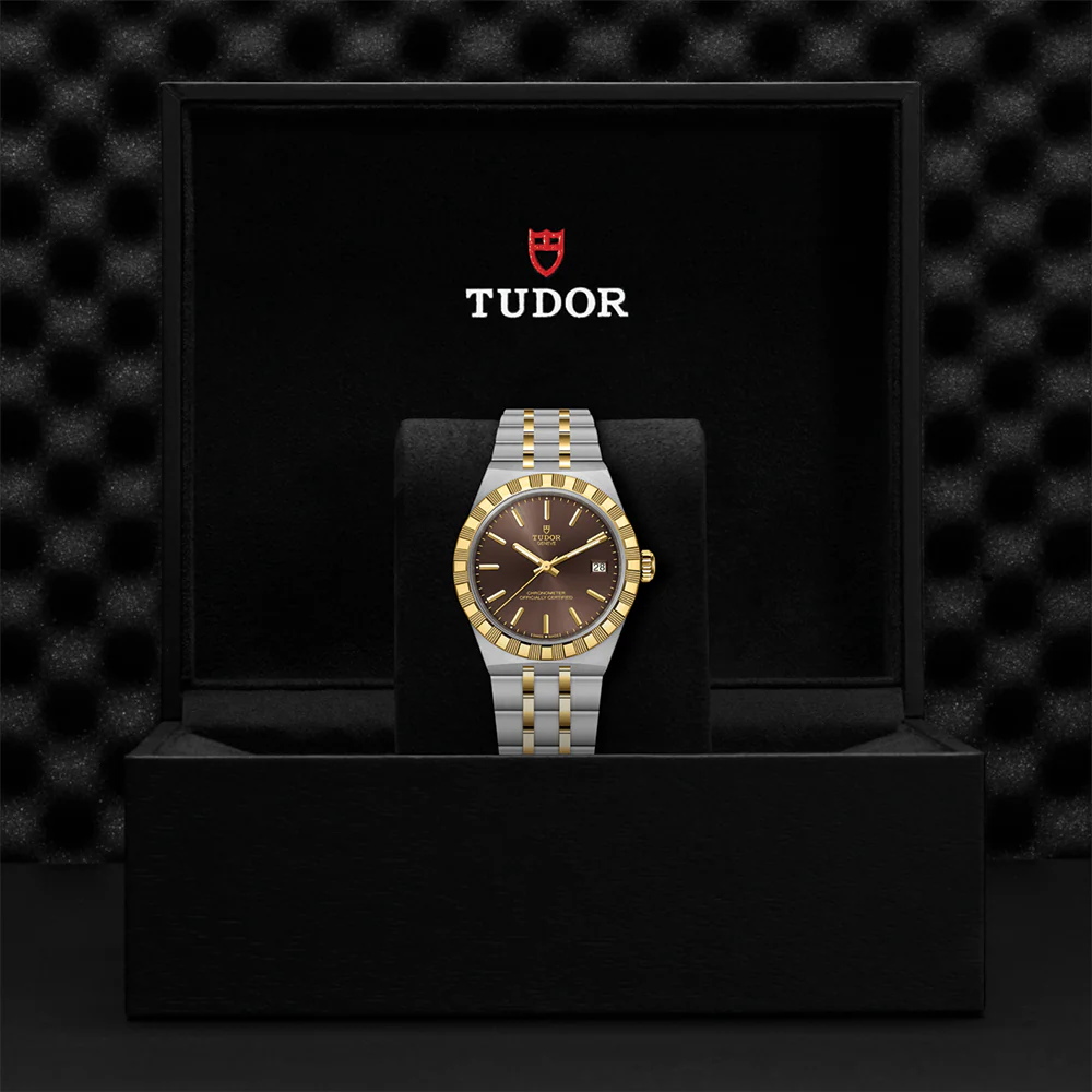 TUDOR Royal Yellow Gold Two-Tone 36mm - Brown on Bracelet - Image 4