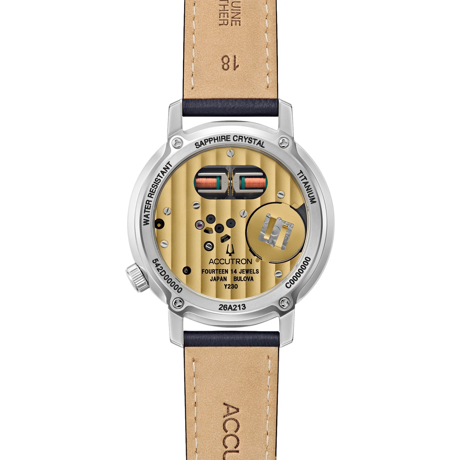 Tuning Fork Spaceview 314 Titanium 39mm - Green on Leather Strap - Image 3